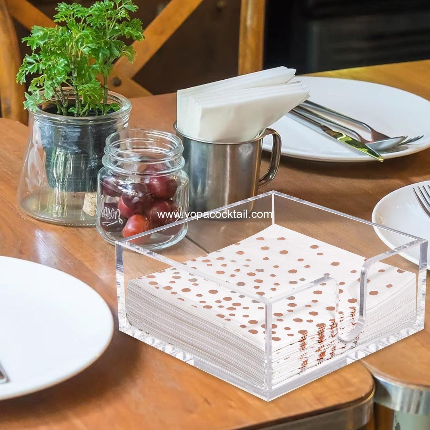 Wholesale Clear Acrylic Napkin Holder 5.5x5.5x2.6 Inch Square for Cocktail and Dining - Great for Kitchen and Bathroom - OEM Supplier Wholesale Clear Acrylic Napkin Holder 5.5x5.5x2.6 Inch Square for Cocktail and Dining - Great for Kitchen and Bathroom - OEM Supplier