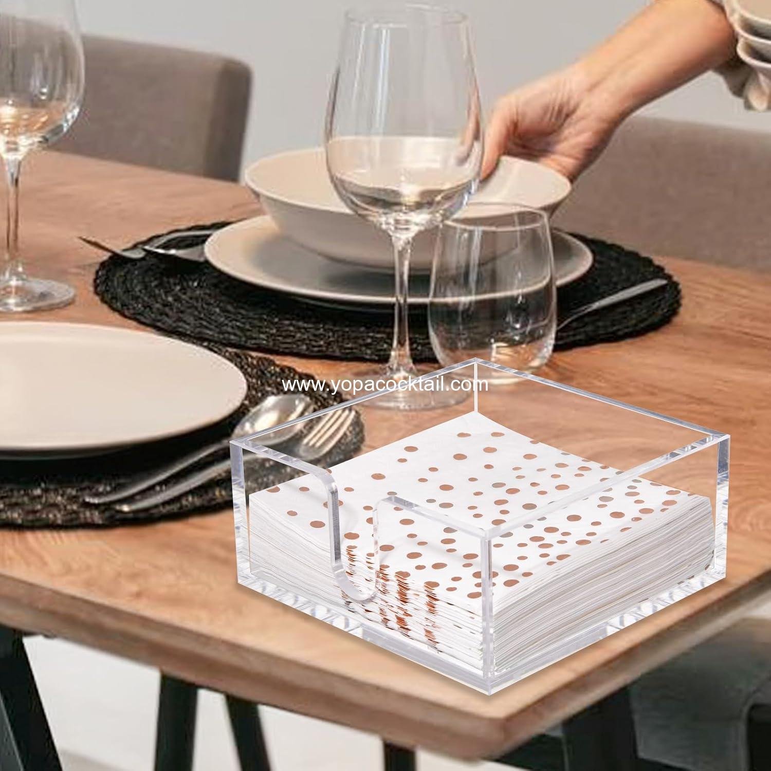 Wholesale Clear Acrylic Napkin Holder 5.5x5.5x2.6 Inch Square for Cocktail and Dining - Great for Kitchen and Bathroom - OEM Supplier Wholesale Clear Acrylic Napkin Holder 5.5x5.5x2.6 Inch Square for Cocktail and Dining - Great for Kitchen and Bathroom - OEM Supplier
