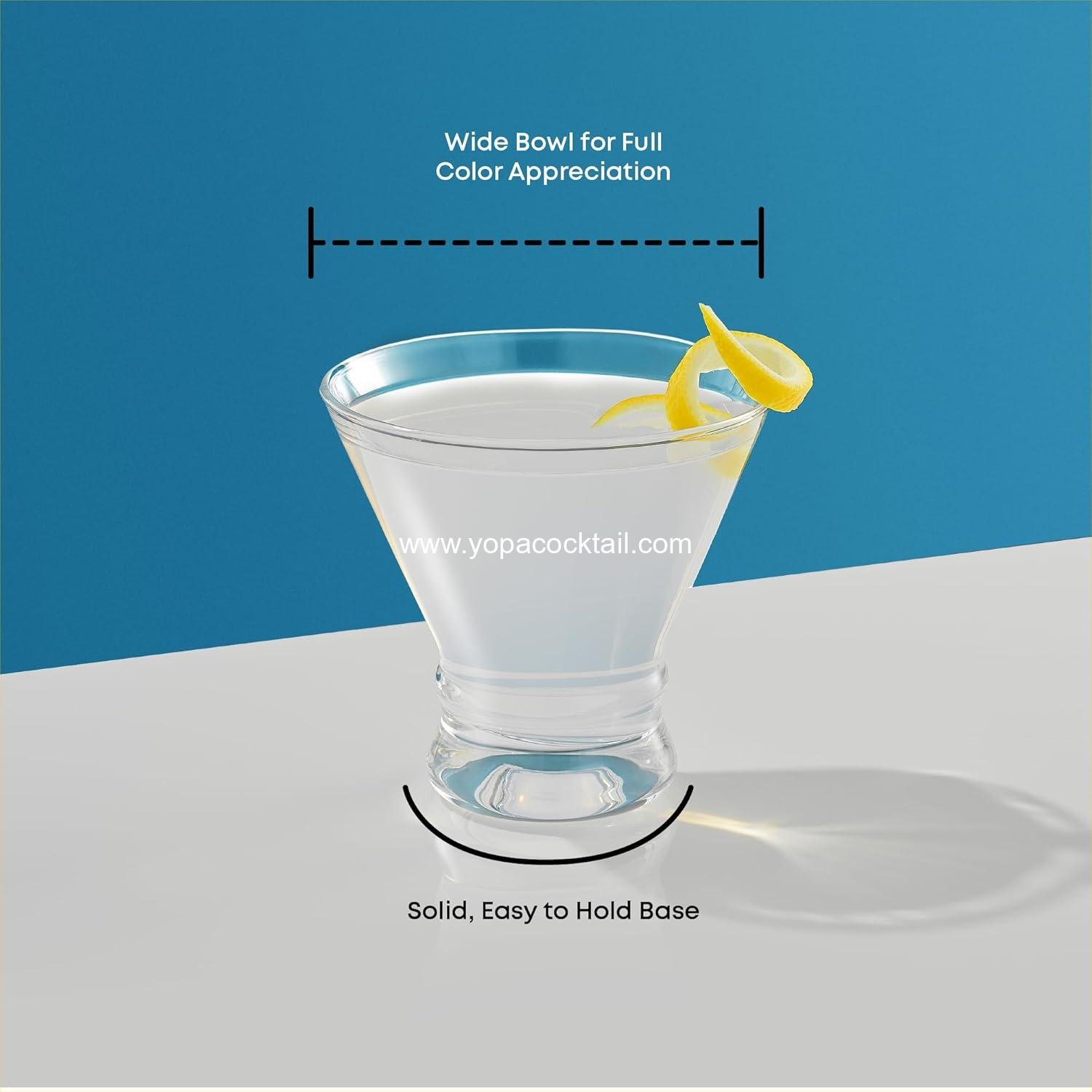 Wholesale 8.5oz Stemless Martini Glasses Set of 6 - Ideal for Cocktails, Margaritas, and Desserts - Supplier