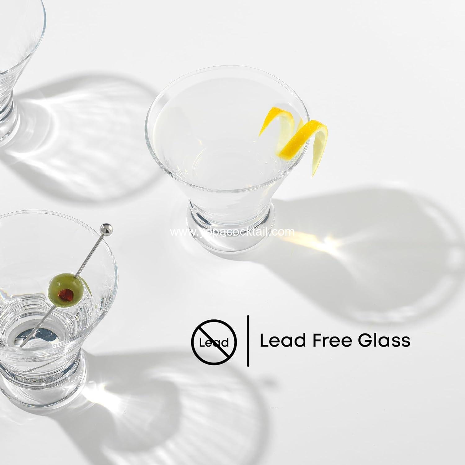 Wholesale 8.5oz Stemless Martini Glasses Set of 6 - Ideal for Cocktails, Margaritas, and Desserts - Supplier