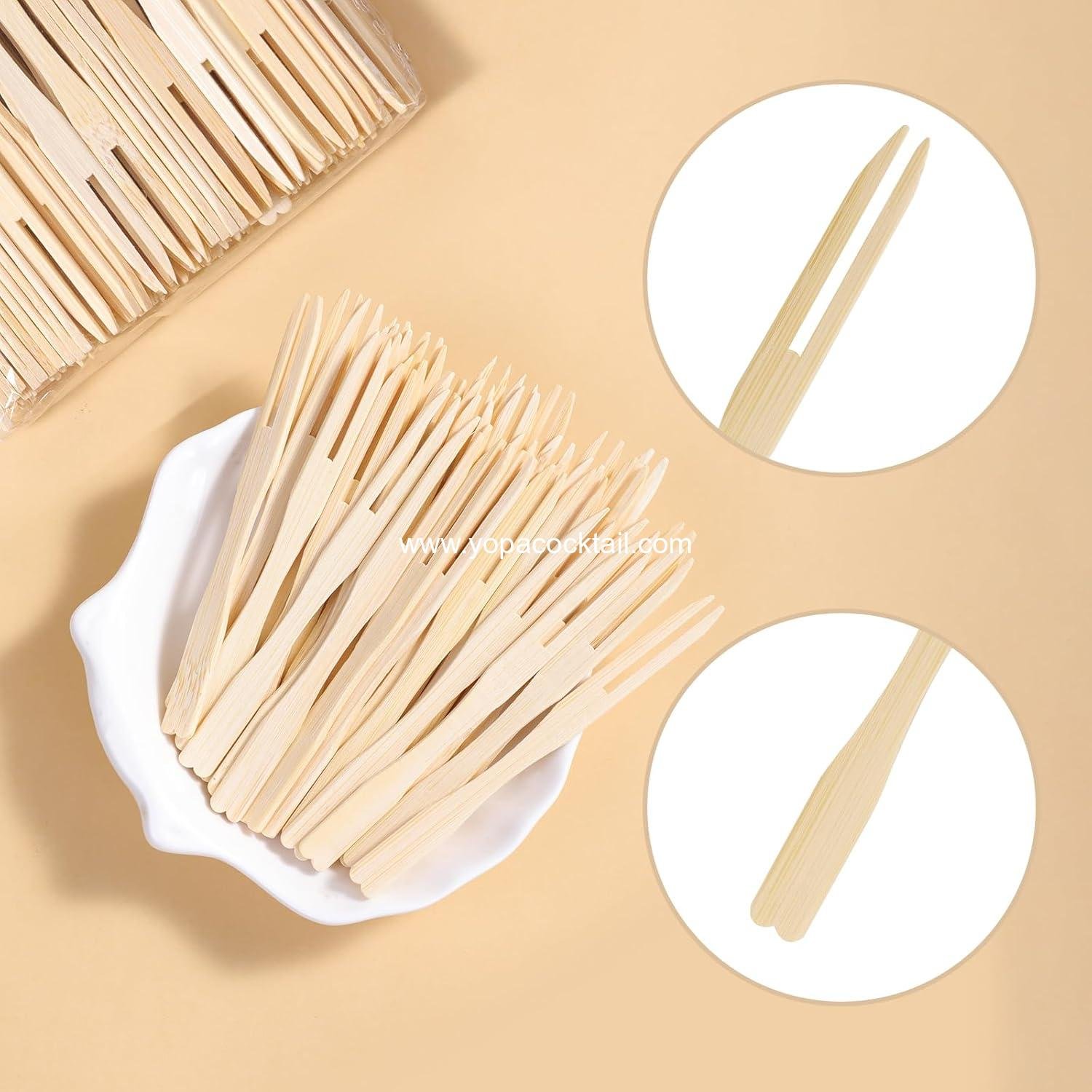Wholesale 500 Count Bamboo Appetizer Forks & Toothpicks, 3.5-Inch Mini Forks for Appetizers, Cocktail Parties, Fruits, Charcuterie - Wooden Food Picks Accessories Supplier Wholesale 500 Count Bamboo Appetizer Forks & Toothpicks, 3.5-Inch Mini Forks for Appetizers, Cocktail Parties, Fruits, Charcuterie - Wooden Food Picks Accessories Supplier