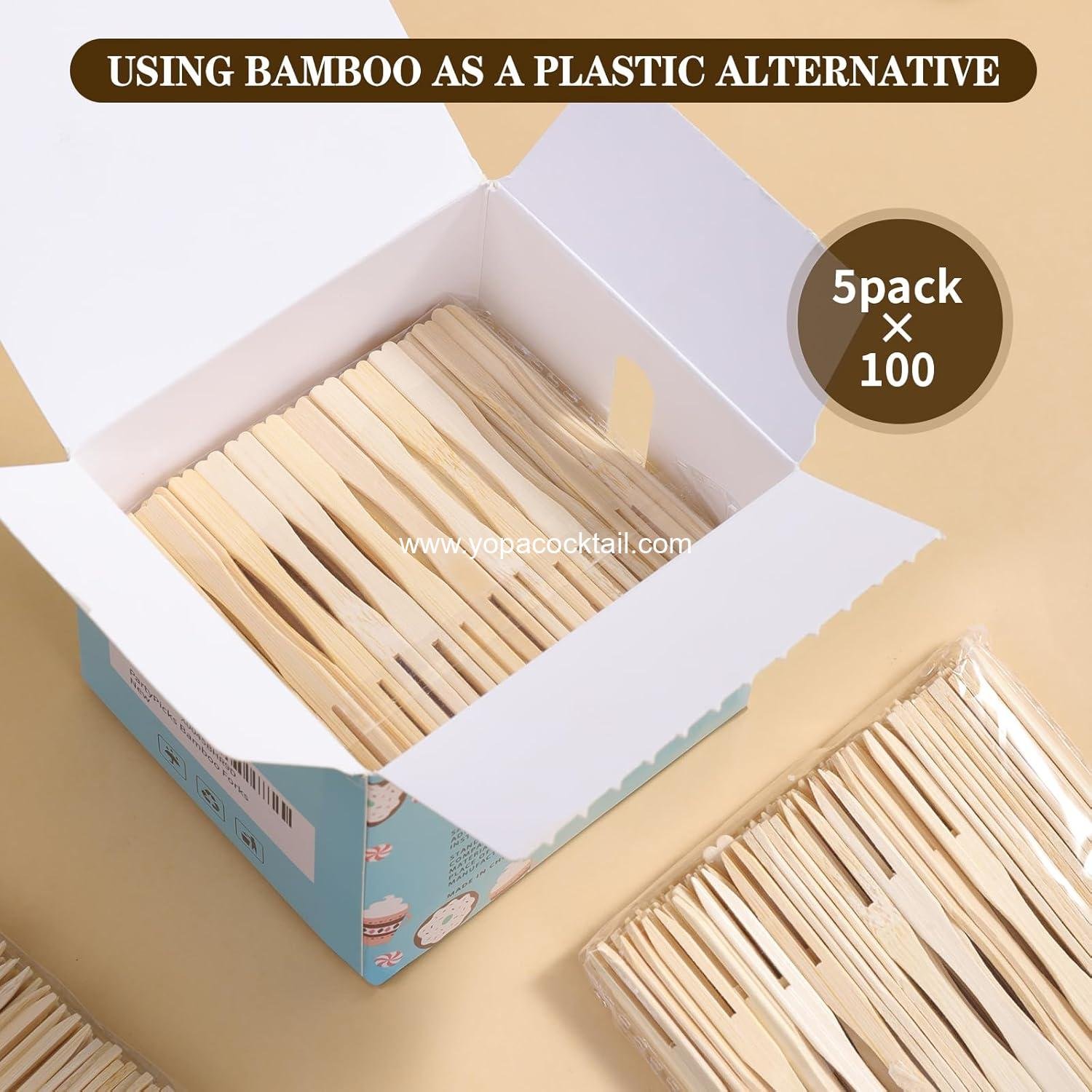 Wholesale 500 Count Bamboo Appetizer Forks & Toothpicks, 3.5-Inch Mini Forks for Appetizers, Cocktail Parties, Fruits, Charcuterie - Wooden Food Picks Accessories Supplier Wholesale 500 Count Bamboo Appetizer Forks & Toothpicks, 3.5-Inch Mini Forks for Appetizers, Cocktail Parties, Fruits, Charcuterie - Wooden Food Picks Accessories Supplier