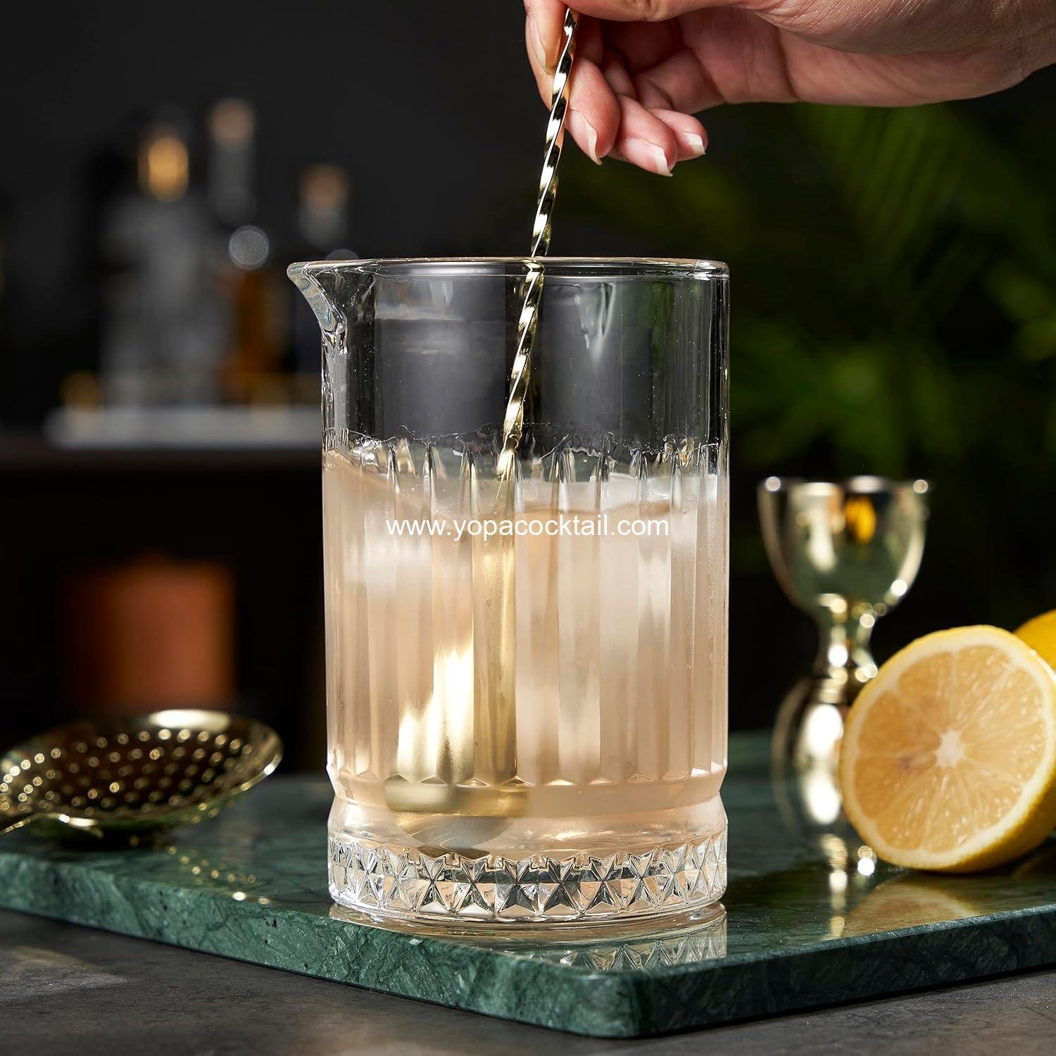 Wholesale Pedestal Crystal Cocktail Mixing Glass - Perfect for Manhattan, Martini, Old Fashioned, Whiskey Sour, Negroni - 23 oz, Bartending Tools, Home Bar Accessories, Set of 1, Supplier