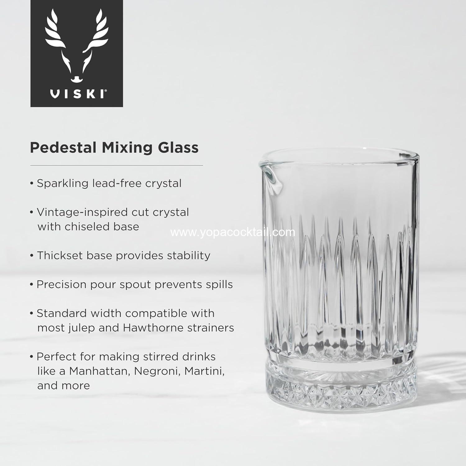 Wholesale Pedestal Crystal Cocktail Mixing Glass - Perfect for Manhattan, Martini, Old Fashioned, Whiskey Sour, Negroni - 23 oz, Bartending Tools, Home Bar Accessories, Set of 1, Supplier