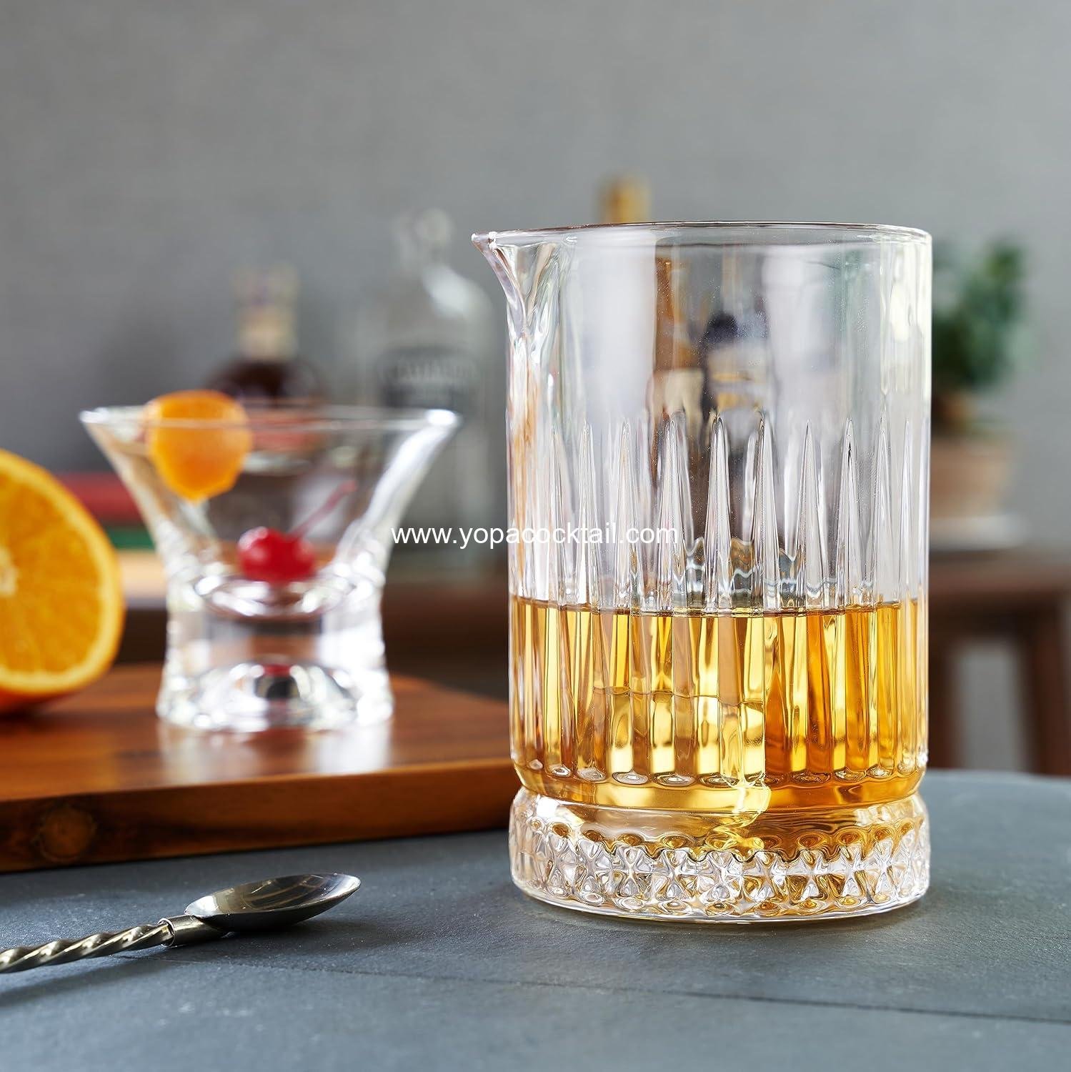 Wholesale Pedestal Crystal Cocktail Mixing Glass - Perfect for Manhattan, Martini, Old Fashioned, Whiskey Sour, Negroni - 23 oz, Bartending Tools, Home Bar Accessories, Set of 1, Supplier