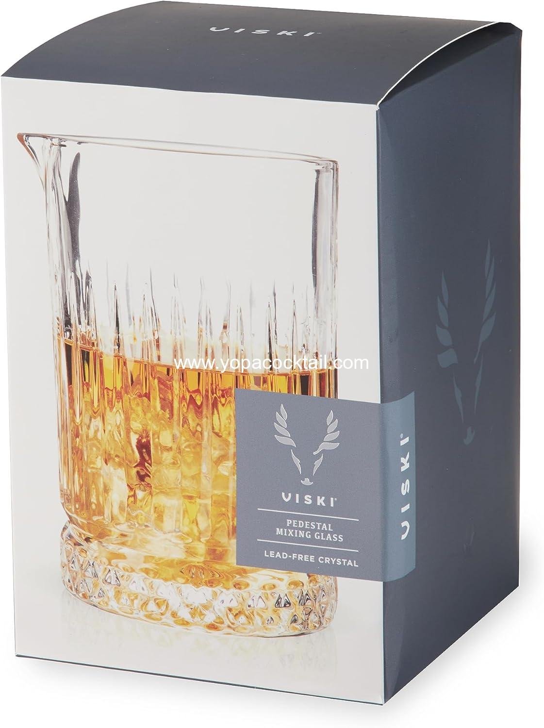 Wholesale Pedestal Crystal Cocktail Mixing Glass - Perfect for Manhattan, Martini, Old Fashioned, Whiskey Sour, Negroni - 23 oz, Bartending Tools, Home Bar Accessories, Set of 1, Supplier