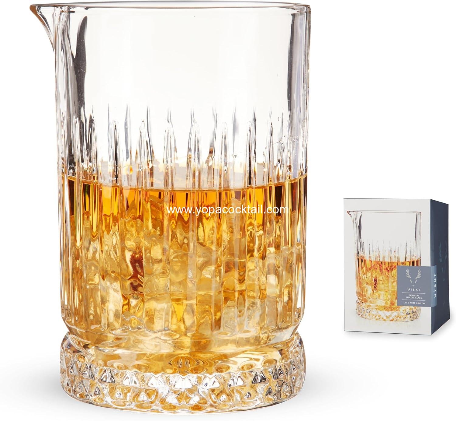 Wholesale Pedestal Crystal Cocktail Mixing Glass - Perfect for Manhattan, Martini, Old Fashioned, Whiskey Sour, Negroni - 23 oz, Bartending Tools, Home Bar Accessories, Set of 1, Supplier