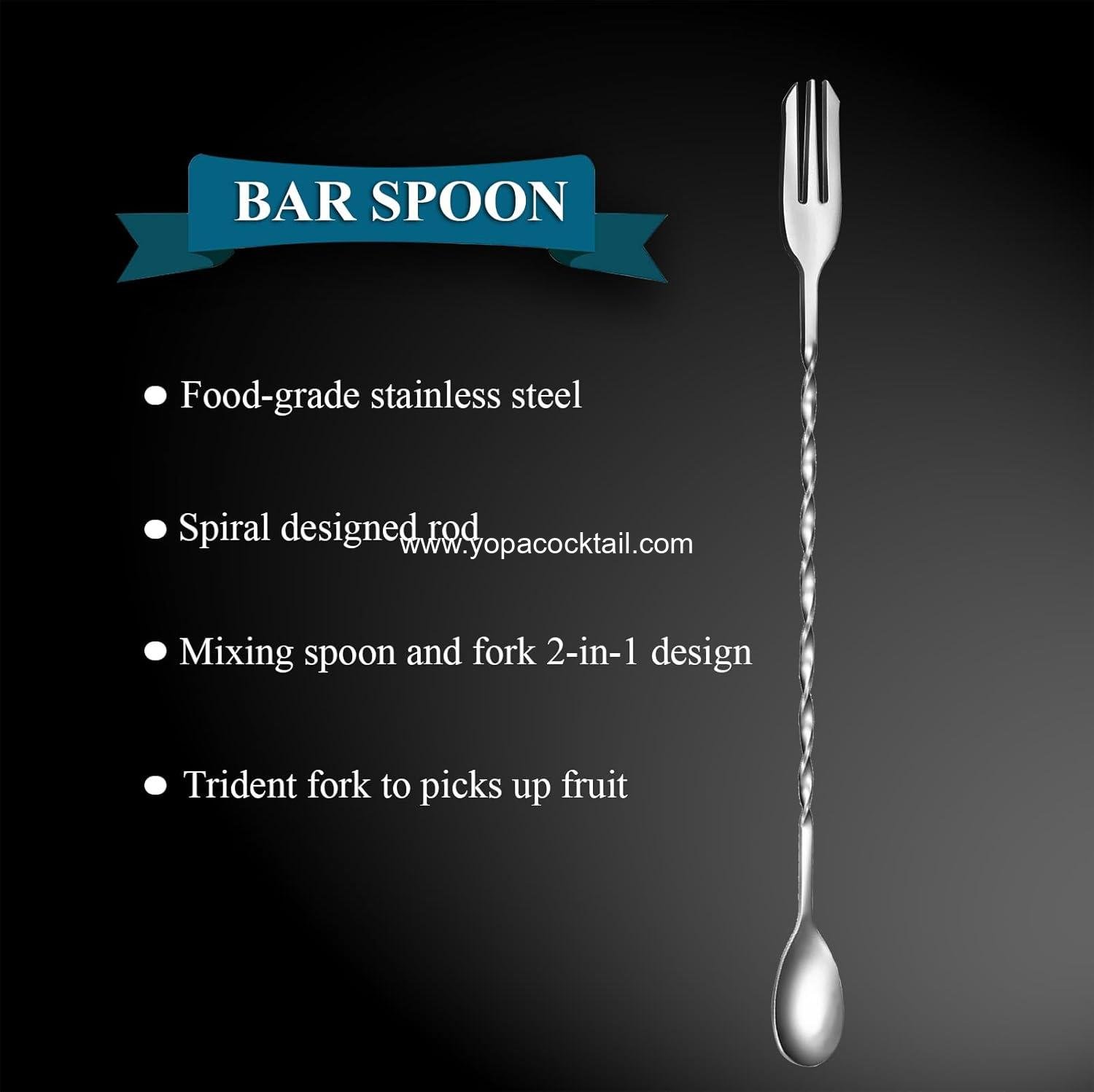 Wholesale 10 Inch Stainless Steel Muddler and Mixing Bar Spoon Set, 2 Pieces Home Bar Tool for Cocktails - Supplier