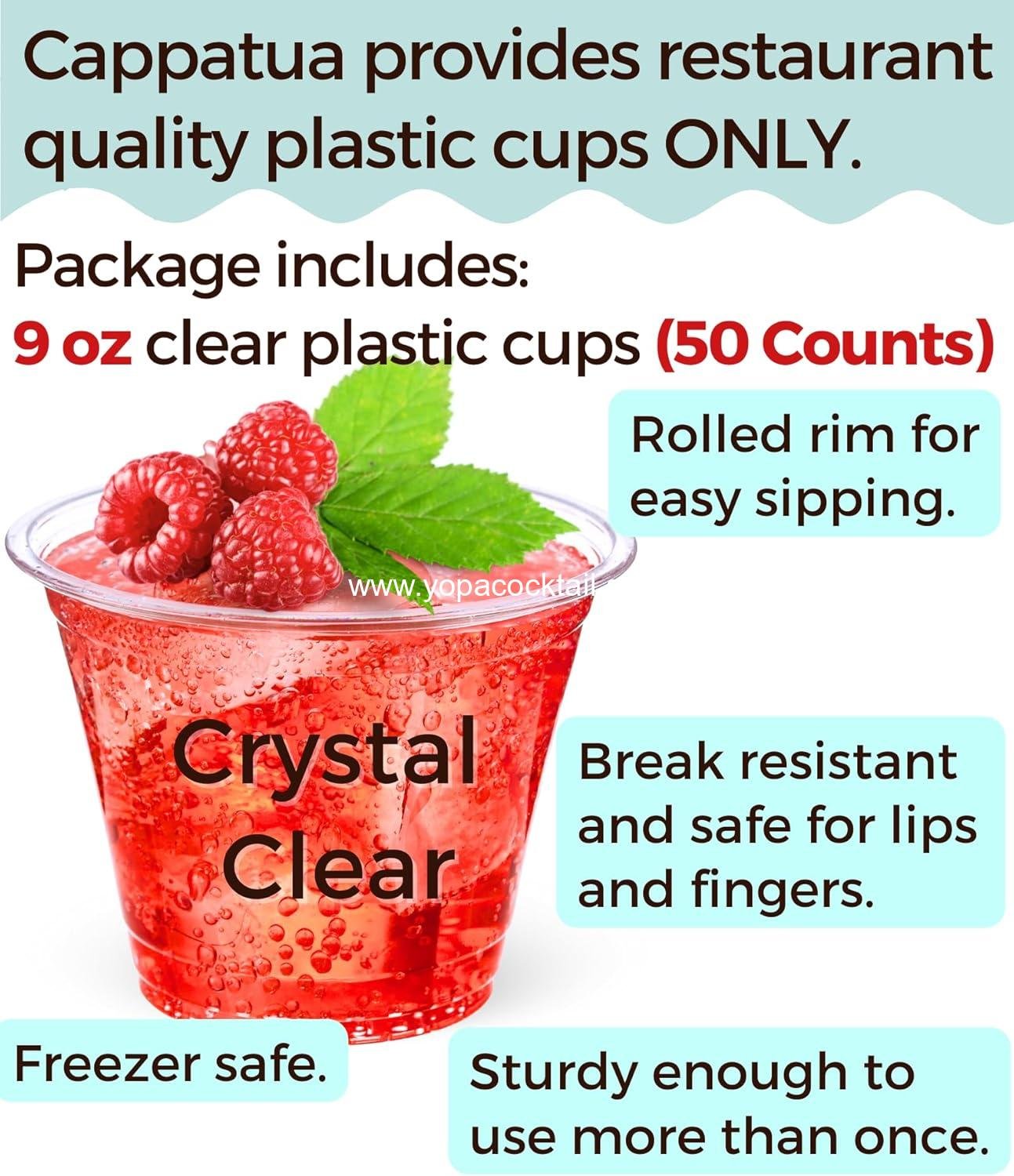 Wholesale 9 oz Clear Plastic Cups - 50 Pack Disposable Cocktail and Wine Glasses, Small Drinking Cups for Wedding and Parties, Reusable Food Safe, Supplier
