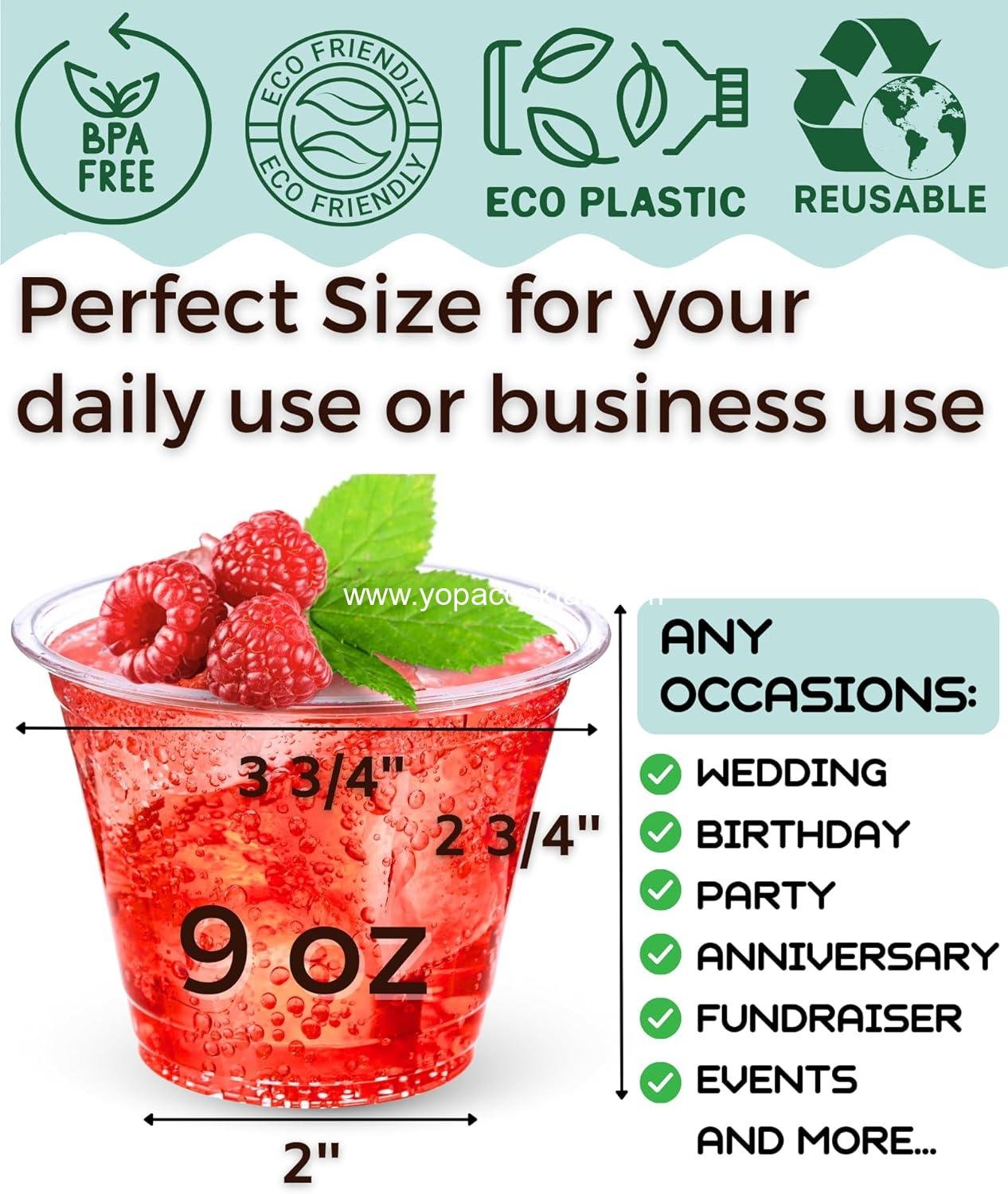 Wholesale 9 oz Clear Plastic Cups - 50 Pack Disposable Cocktail and Wine Glasses, Small Drinking Cups for Wedding and Parties, Reusable Food Safe, Supplier