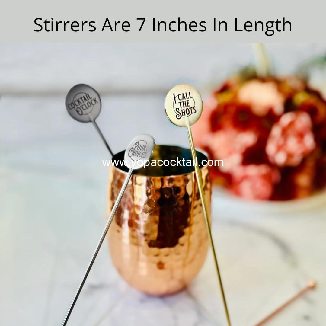 Wholesale Stainless Steel Cocktail Stirrers, Mixed Metals Drink Swizzle Sticks, Set of 4 - Manufacturer