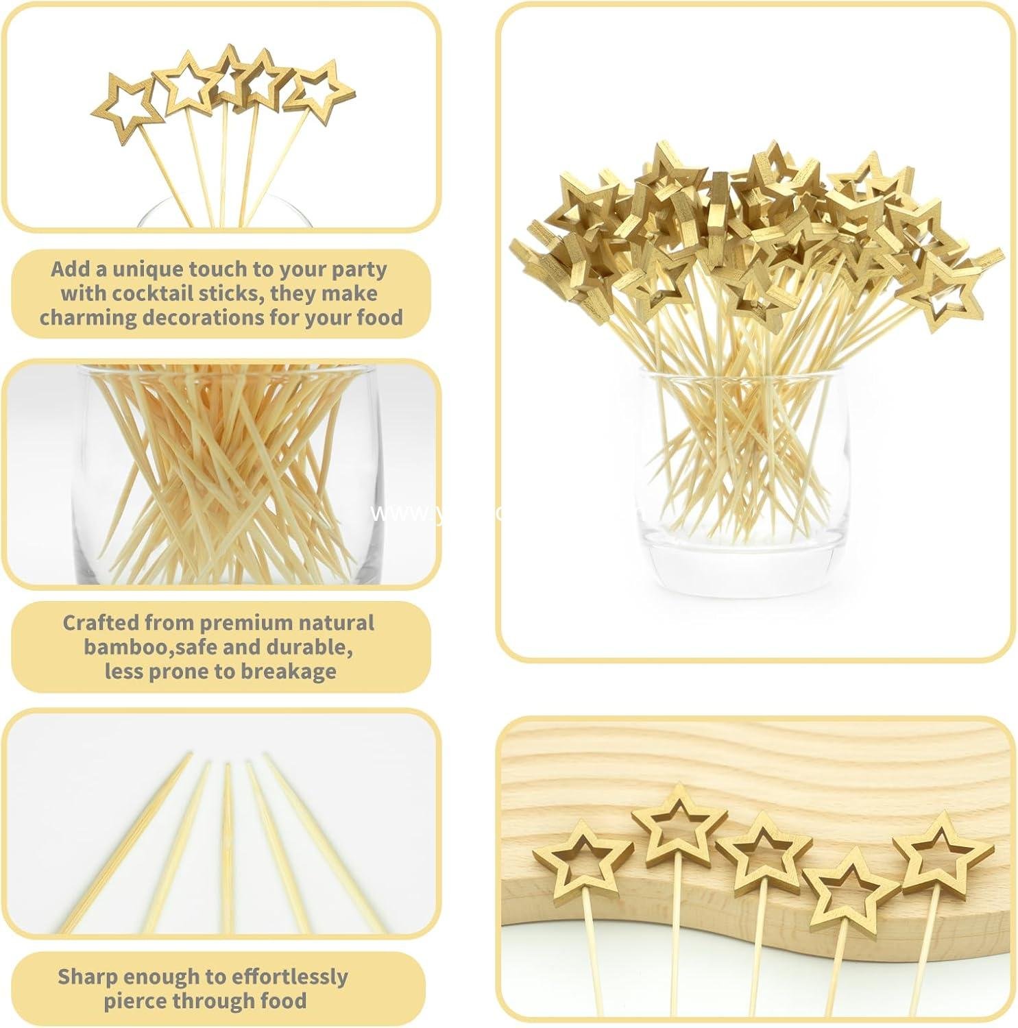 Wholesale Decorative Cocktail Picks, 5.5 Inch Skewers for Appetizers, Fruits and Drink Garnish - Perfect for Christmas & New Year Events Party Supplies Supplier