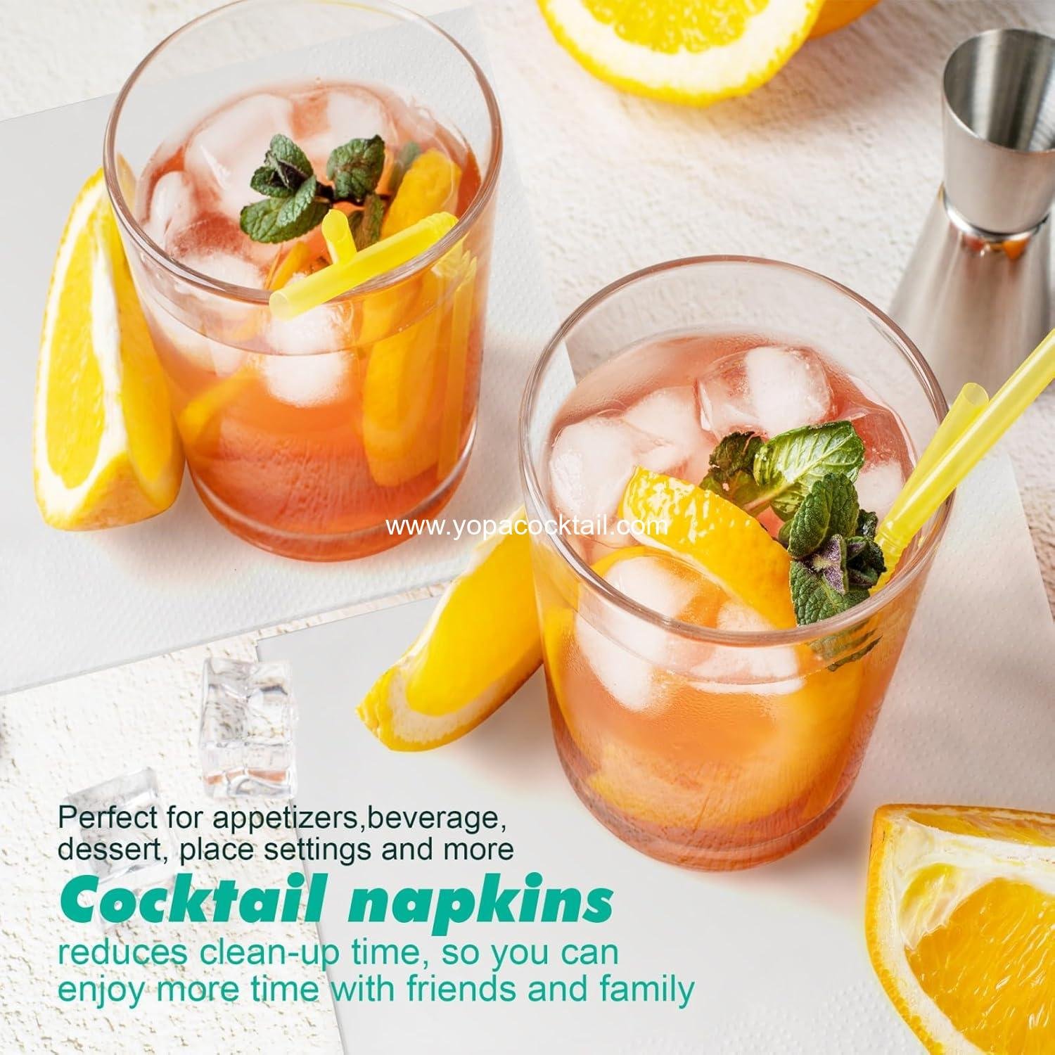 Wholesale 500 Count Disposable 2-Ply White Cocktail Napkins - 5.3 x 5.3 Inch for Bars, Parties, Restaurants, and Everyday Use - OEM Supplier