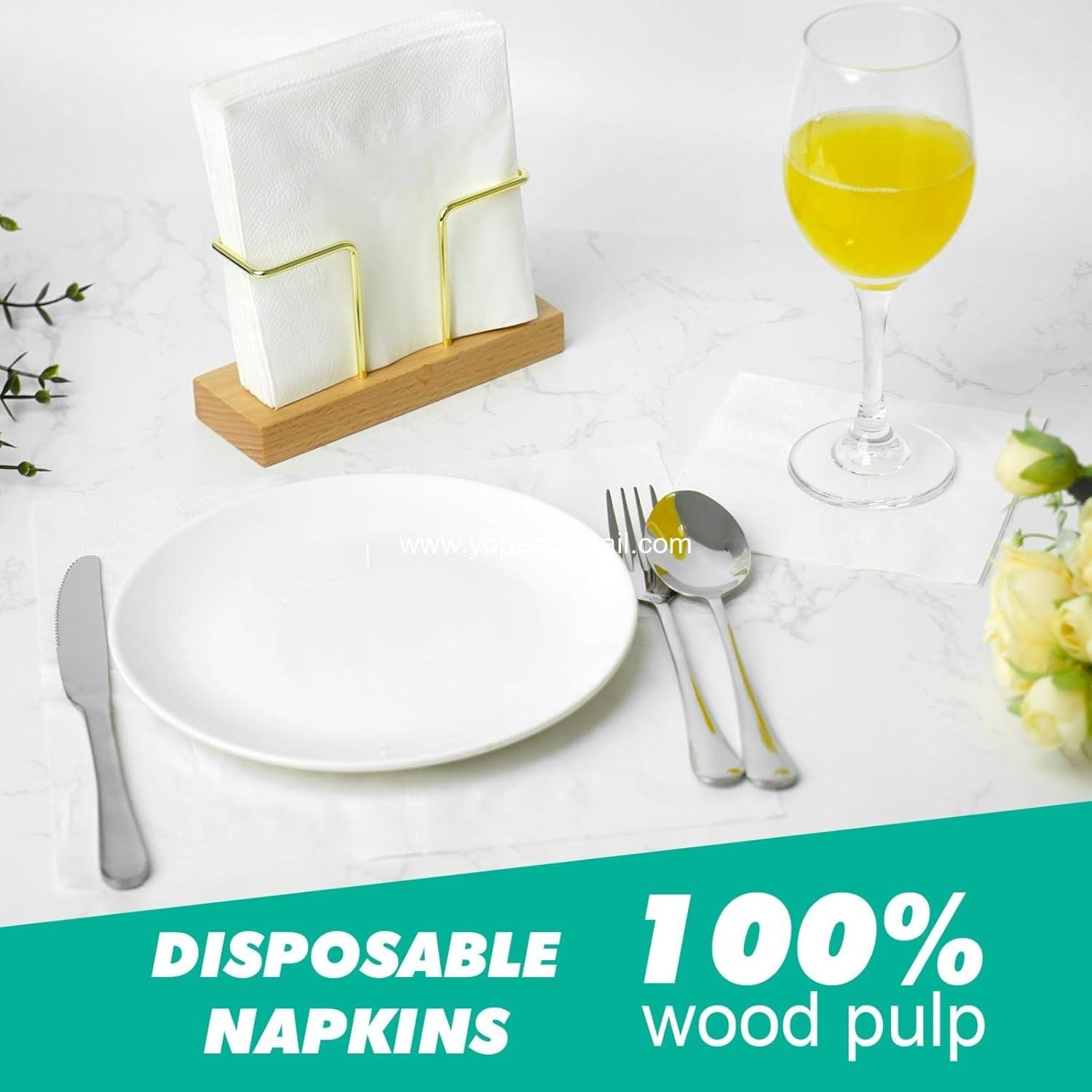 Wholesale 500 Count Disposable 2-Ply White Cocktail Napkins - 5.3 x 5.3 Inch for Bars, Parties, Restaurants, and Everyday Use - OEM Supplier