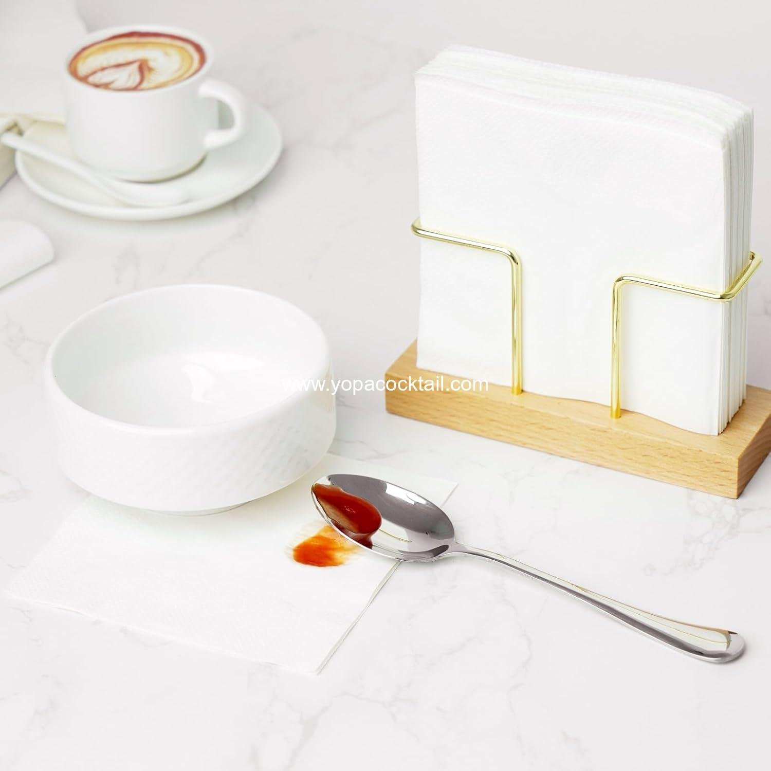 Wholesale 500 Count Disposable 2-Ply White Cocktail Napkins - 5.3 x 5.3 Inch for Bars, Parties, Restaurants, and Everyday Use - OEM Supplier