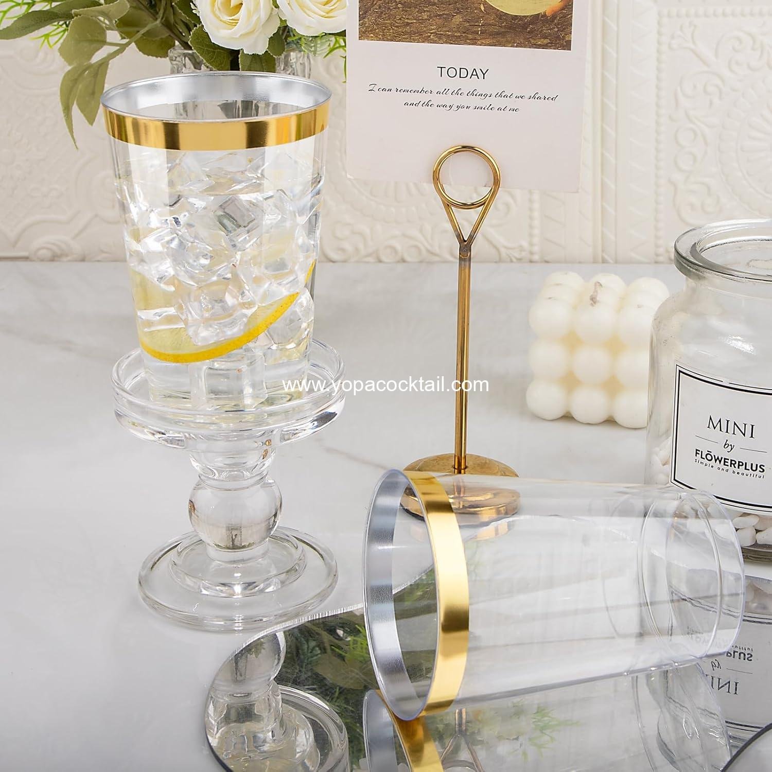 Wholesale 200 Pack 12 oz Gold Rim Plastic Cups, Clear Disposable Wine and Cocktail Glasses, Premium Tumblers for Parties and Weddings Supplier Wholesale 200 Pack 12 oz Gold Rim Plastic Cups, Clear Disposable Wine and Cocktail Glasses, Premium Tumblers for Parties and Weddings Supplier