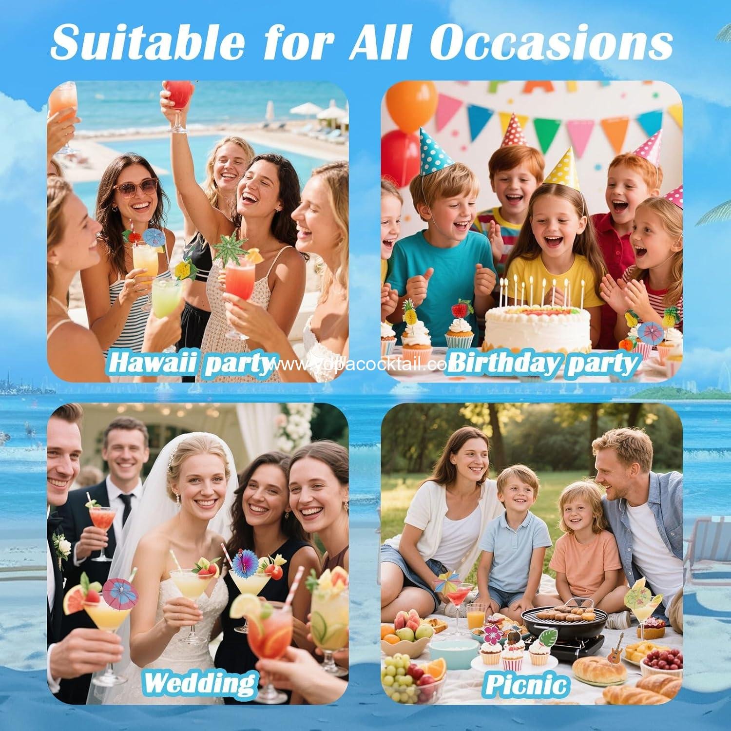 Wholesale 100PCS Cocktail Umbrellas - Reusable Paper Drink Accessories, Sparkler Sticks, Paper Straws, Fruit Labels for Summer Beach Parties - Supplier Wholesale 100PCS Cocktail Umbrellas - Reusable Paper Drink Accessories, Sparkler Sticks, Paper Straws, Fruit Labels for Summer Beach Parties - Supplier