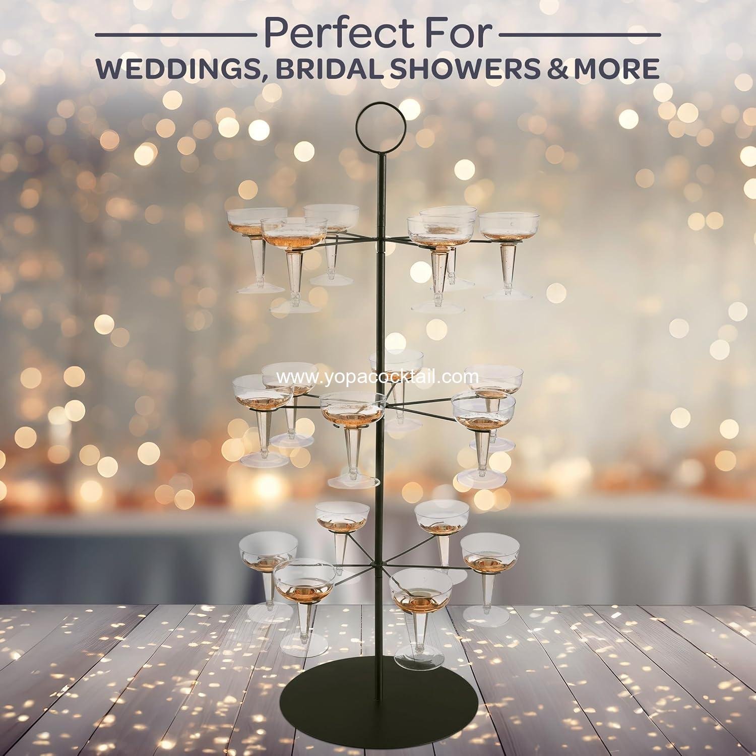 Wholesale 3-Tier Champagne Tower Cocktail Tree Stand Holds 18 Stemware Glasses - Ideal for Wedding, Shower, Engagement Party Decorations (Black) Supplier Wholesale 3-Tier Champagne Tower Cocktail Tree Stand Holds 18 Stemware Glasses - Ideal for Wedding, Shower, Engagement Party Decorations (Black) Supplier