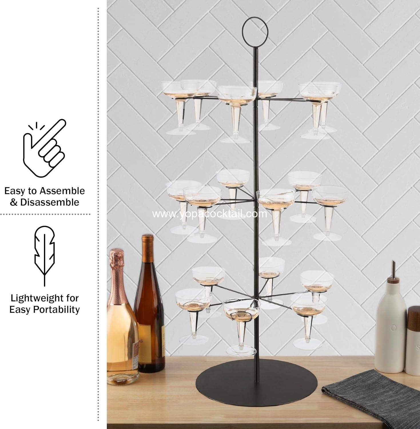 Wholesale 3-Tier Champagne Tower Cocktail Tree Stand Holds 18 Stemware Glasses - Ideal for Wedding, Shower, Engagement Party Decorations (Black) Supplier Wholesale 3-Tier Champagne Tower Cocktail Tree Stand Holds 18 Stemware Glasses - Ideal for Wedding, Shower, Engagement Party Decorations (Black) Supplier