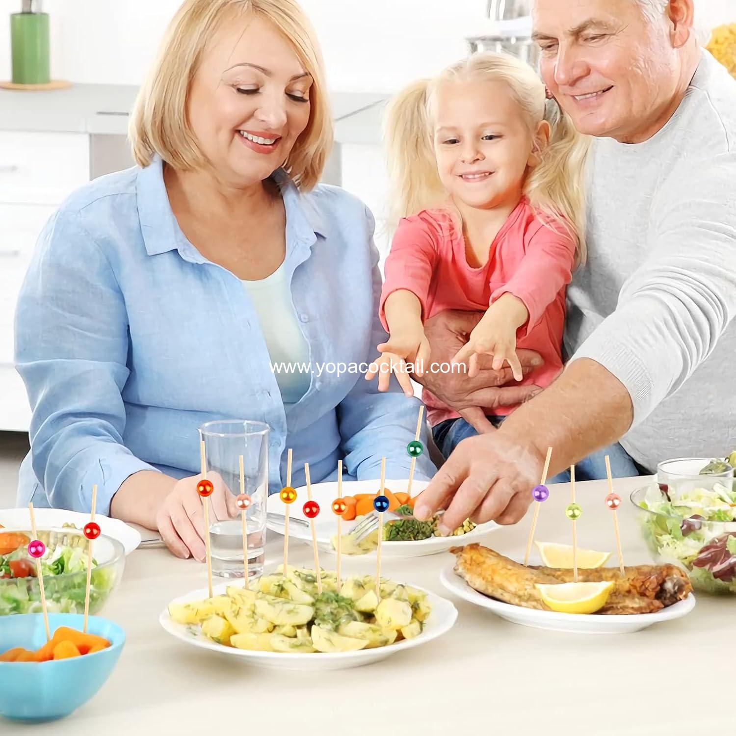 Wholesale Bamboo Cocktail Picks - 100 Count Fancy Toothpicks for Appetizers and Drinks, Long Decorative Skewers for Parties, Holiday Wooden Sticks, Supplier