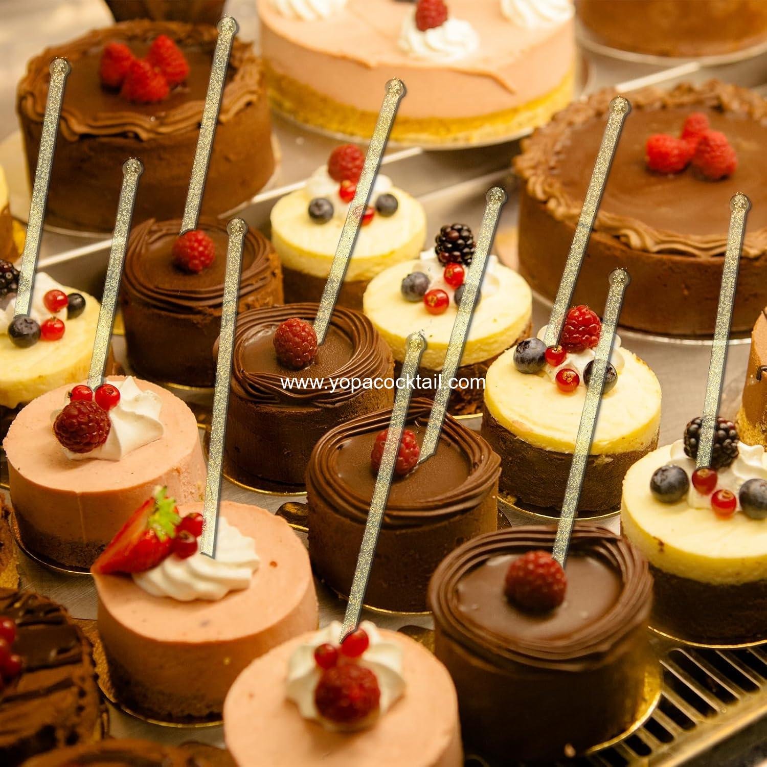 Wholesale 100 Pieces Clear Plastic Swizzle Sticks, 7.24 Inch Round Top Cocktail and Coffee Drink Stirrers, Golden - Supplier