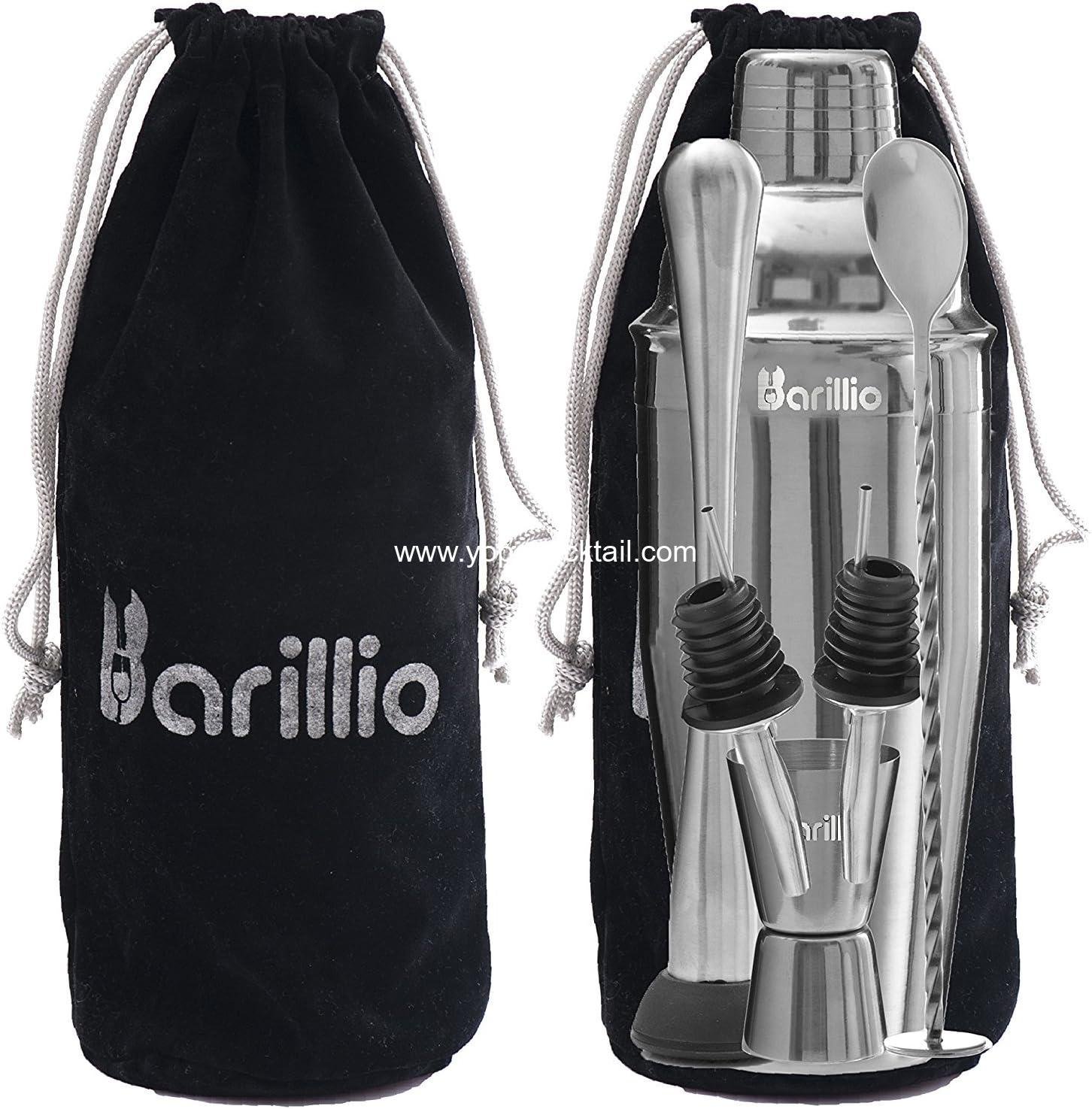 OEM 8-Piece Stainless Steel Travel Cocktail Shaker Set with Bag - Bartender Tools Kit with Martini Shaker, Drink Mixer Spoon, Mojito Muddler, Pourers, and Jigger - Ideal for Cocktails - Supplier