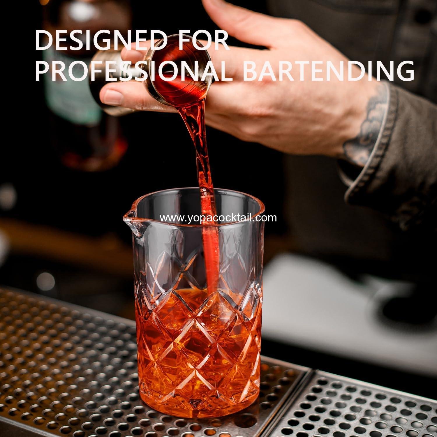 Wholesale 24oz Crystal Cocktail Mixing Glass | Bartender Stirring Beaker | Old Fashioned Drinks Pitcher | Professional Whiskey Barware Supplier