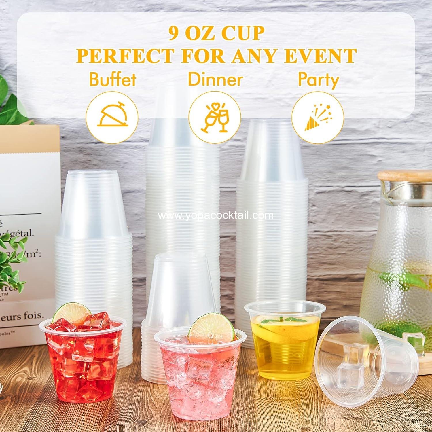 Wholesale 300 Pack 9 oz Clear Disposable Plastic Cups for Cocktails, Parties, Picnics, and Events - Supplier Wholesale 300 Pack 9 oz Clear Disposable Plastic Cups for Cocktails, Parties, Picnics, and Events - Supplier