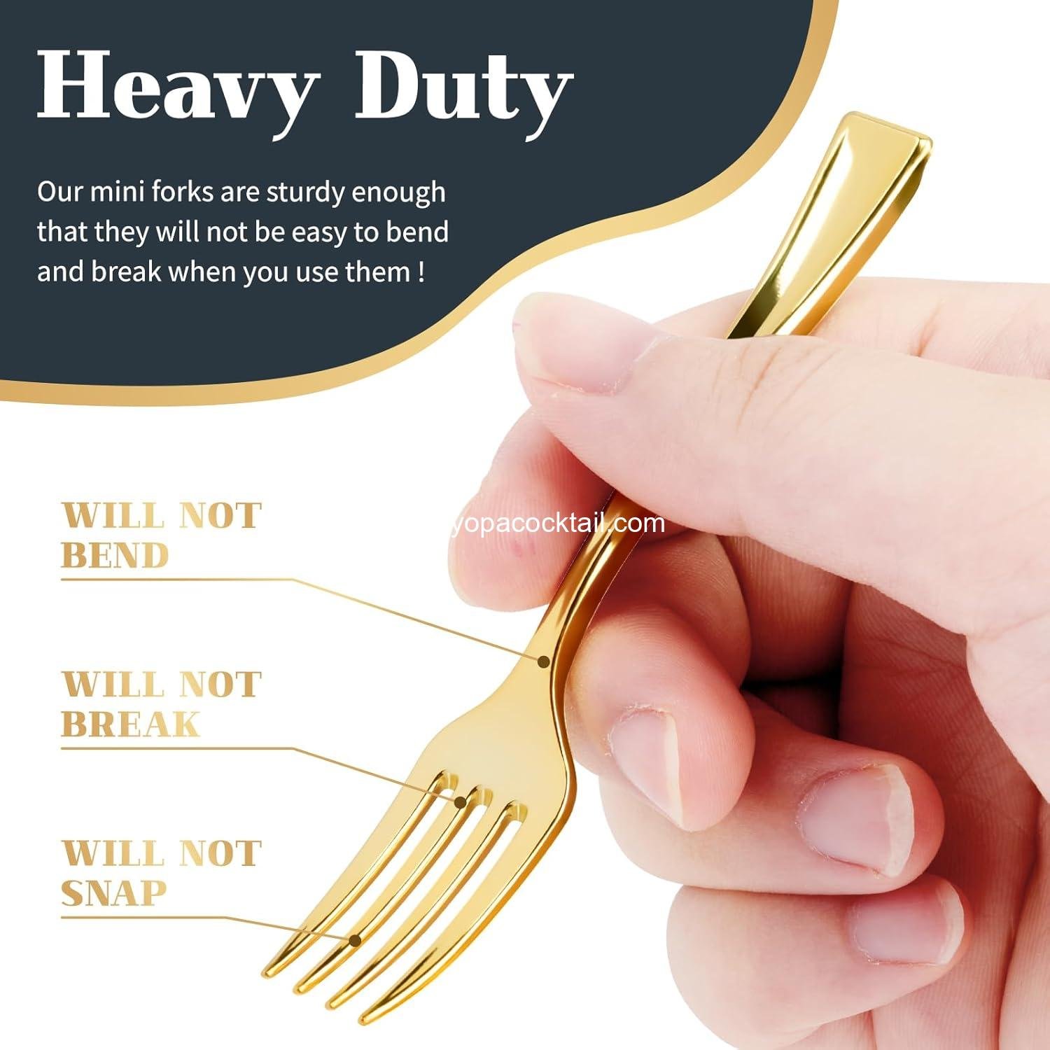 Wholesale 3.8 Inch Gold Mini Plastic Forks - 100 Pack Disposable Appetizer Forks for Small Desserts, Strawberries, Charcuterie, Samples, Cocktails Supplier Wholesale 3.8 Inch Gold Mini Plastic Forks - 100 Pack Disposable Appetizer Forks for Small Desserts, Strawberries, Charcuterie, Samples, Cocktails Supplier