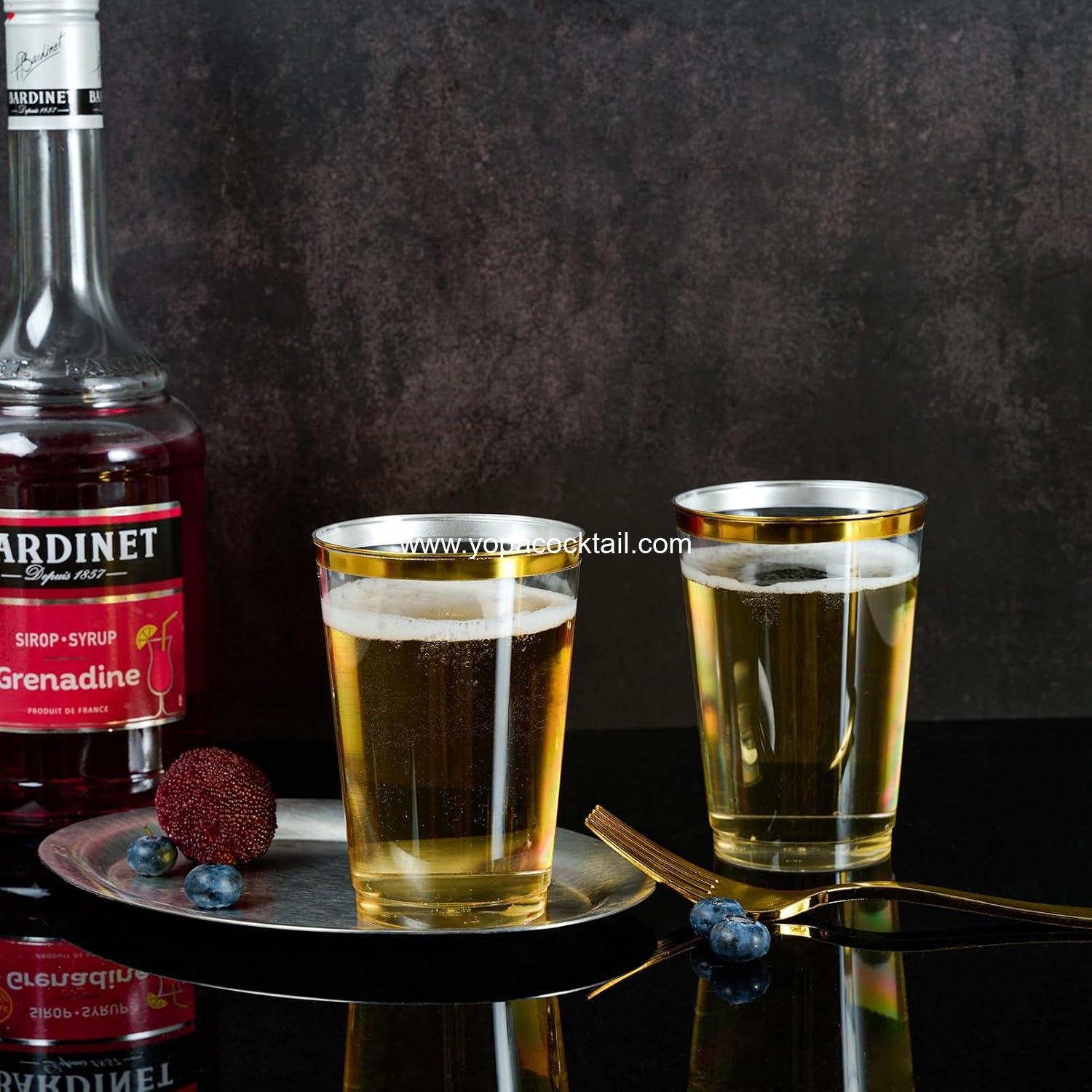 Wholesale 200 Pack 12 oz Gold Rimmed Plastic Cups, Clear Heavy-Duty Disposable Tumblers for Weddings and Elegant Parties, OEM Supplier Wholesale 200 Pack 12 oz Gold Rimmed Plastic Cups, Clear Heavy-Duty Disposable Tumblers for Weddings and Elegant Parties, OEM Supplier