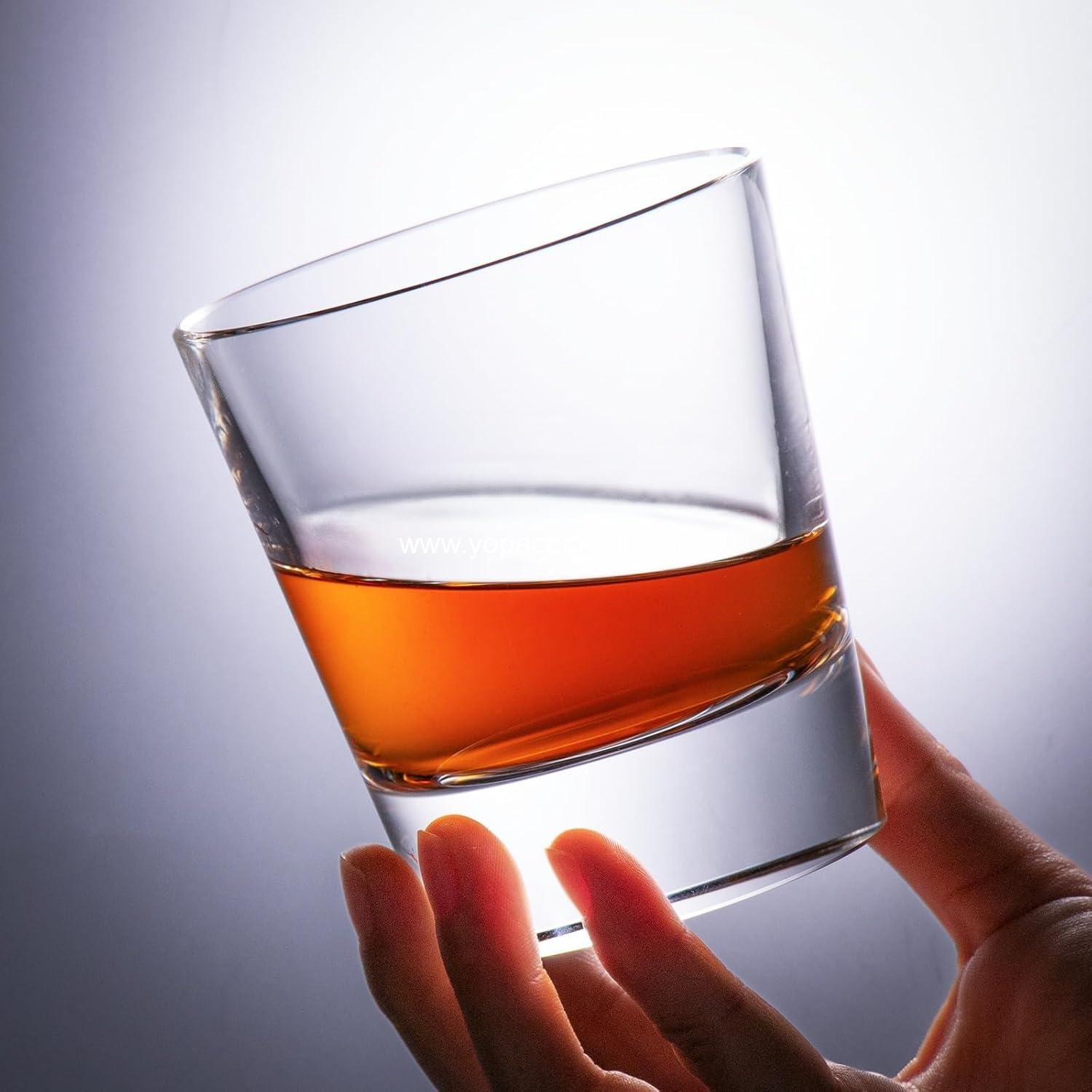 Wholesale Hand Blown Crystal Whiskey Glasses Set of 2, 8.79oz Old Fashioned Stemless Cocktail Glasses, Luxury Handcrafted Scotch Cups, Perfect Gift for Men and Women, Bourbon Barware Supplier
