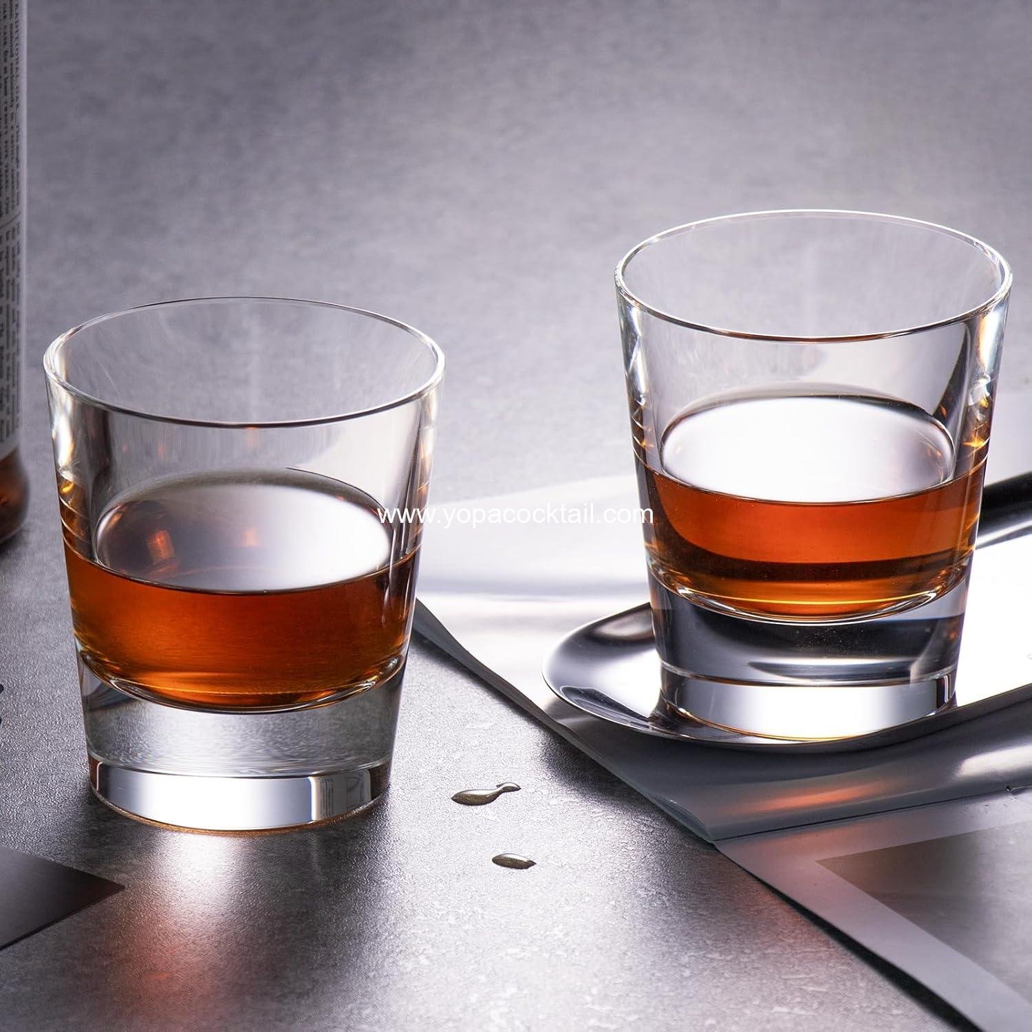 Wholesale Hand Blown Crystal Whiskey Glasses Set of 2, 8.79oz Old Fashioned Stemless Cocktail Glasses, Luxury Handcrafted Scotch Cups, Perfect Gift for Men and Women, Bourbon Barware Supplier