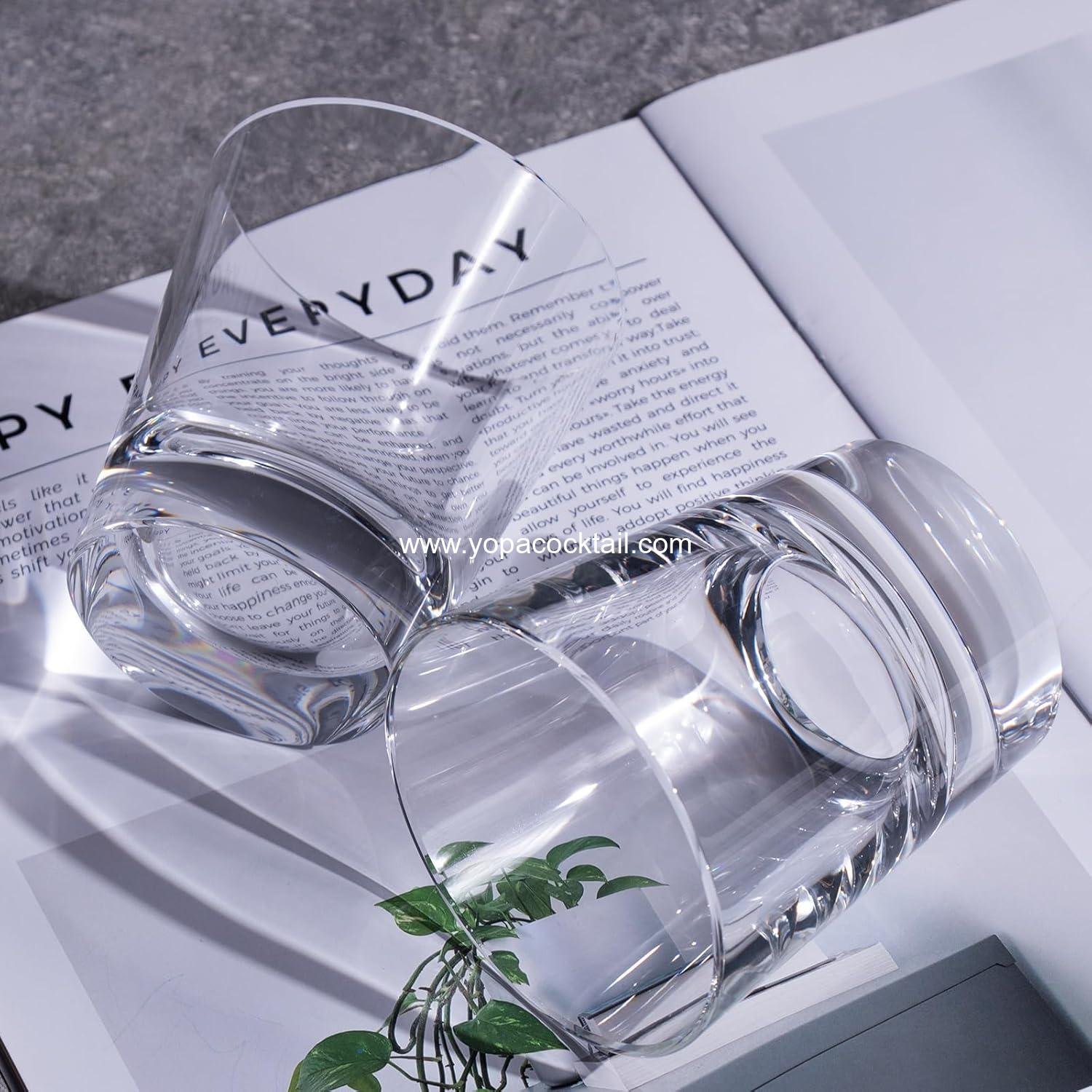 Wholesale Hand Blown Crystal Whiskey Glasses Set of 2, 8.79oz Old Fashioned Stemless Cocktail Glasses, Luxury Handcrafted Scotch Cups, Perfect Gift for Men and Women, Bourbon Barware Supplier