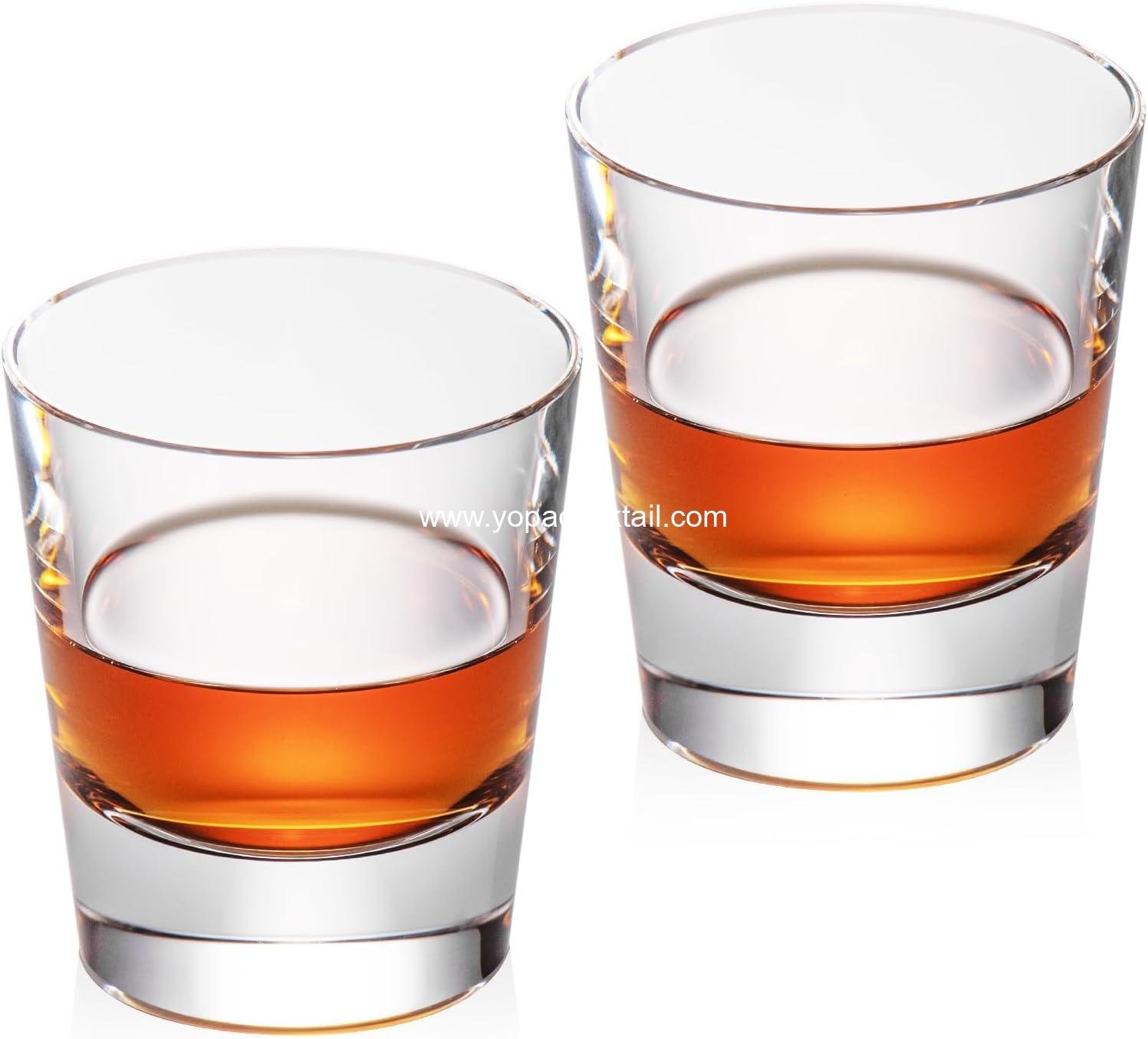 Wholesale Hand Blown Crystal Whiskey Glasses Set of 2, 8.79oz Old Fashioned Stemless Cocktail Glasses, Luxury Handcrafted Scotch Cups, Perfect Gift for Men and Women, Bourbon Barware Supplier