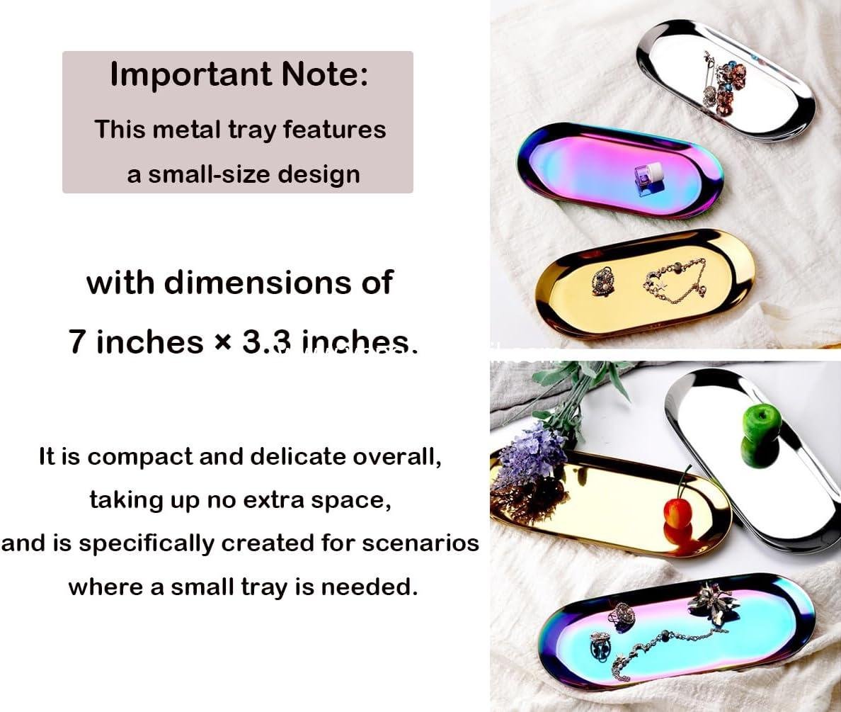 Wholesale Oval Decorative Tray Set of 2 - 7 Inch Jewelry Dish and Cosmetics Organizer for Bathroom Clutter and Serving Platter - Gold Supplier Wholesale Oval Decorative Tray Set of 2 - 7 Inch Jewelry Dish and Cosmetics Organizer for Bathroom Clutter and Serving Platter - Gold Supplier