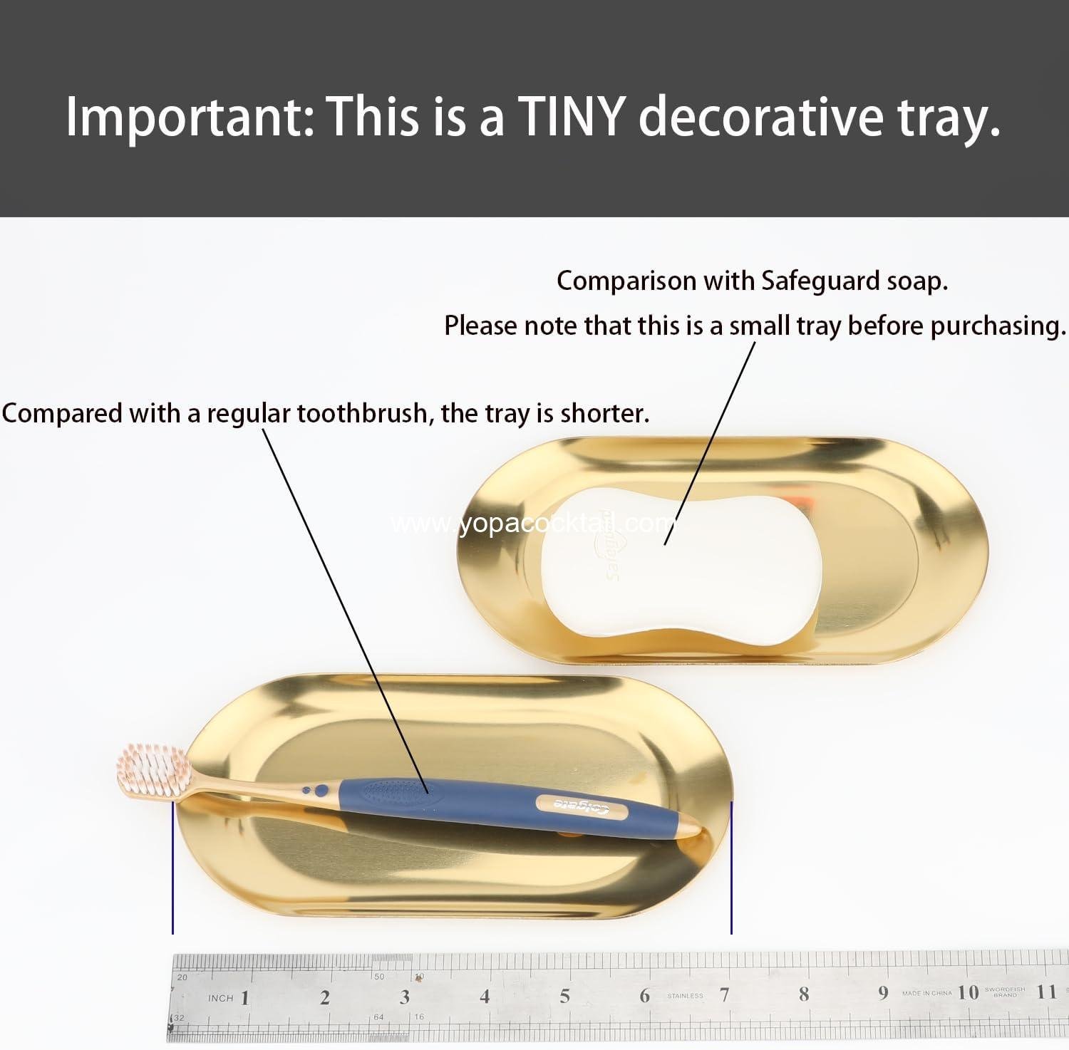 Wholesale Oval Decorative Tray Set of 2 - 7 Inch Jewelry Dish and Cosmetics Organizer for Bathroom Clutter and Serving Platter - Gold Supplier Wholesale Oval Decorative Tray Set of 2 - 7 Inch Jewelry Dish and Cosmetics Organizer for Bathroom Clutter and Serving Platter - Gold Supplier