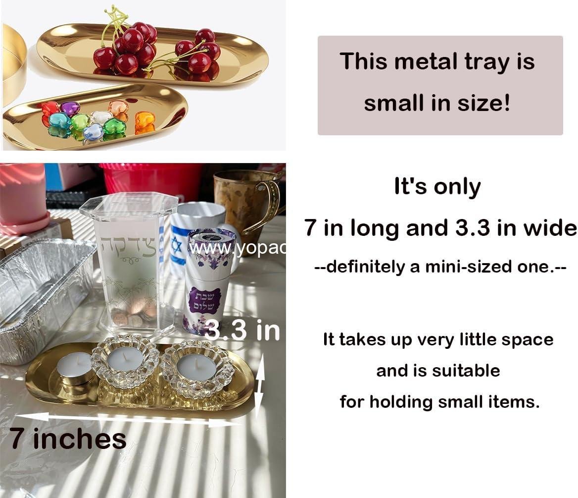 Wholesale Oval Decorative Tray Set of 2 - 7 Inch Jewelry Dish and Cosmetics Organizer for Bathroom Clutter and Serving Platter - Gold Supplier Wholesale Oval Decorative Tray Set of 2 - 7 Inch Jewelry Dish and Cosmetics Organizer for Bathroom Clutter and Serving Platter - Gold Supplier