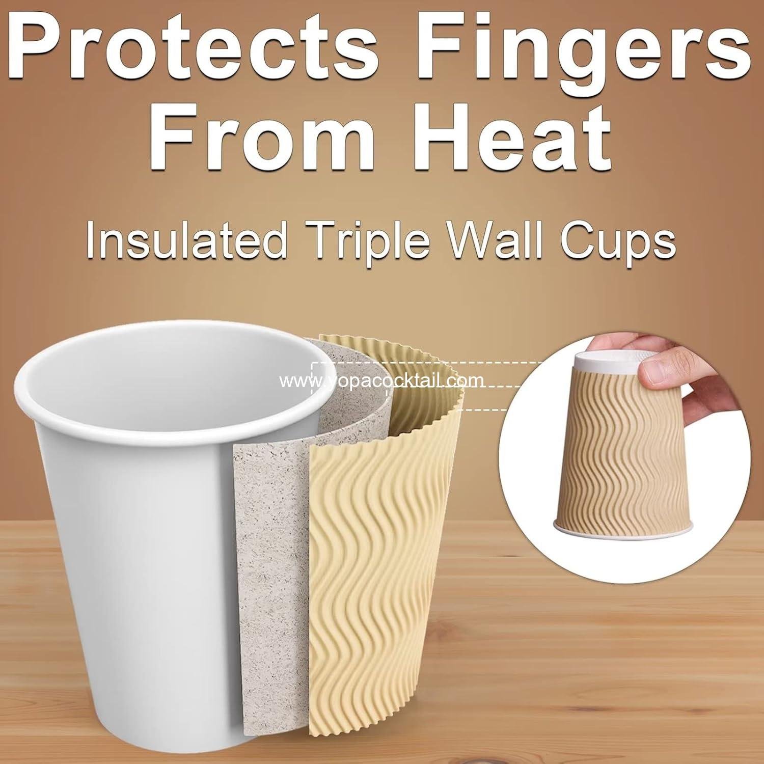 Wholesale 12 oz Disposable Insulated Ripple Wall Paper Cups, 100 pcs Hot Coffee Cups (Brown) - Supplier