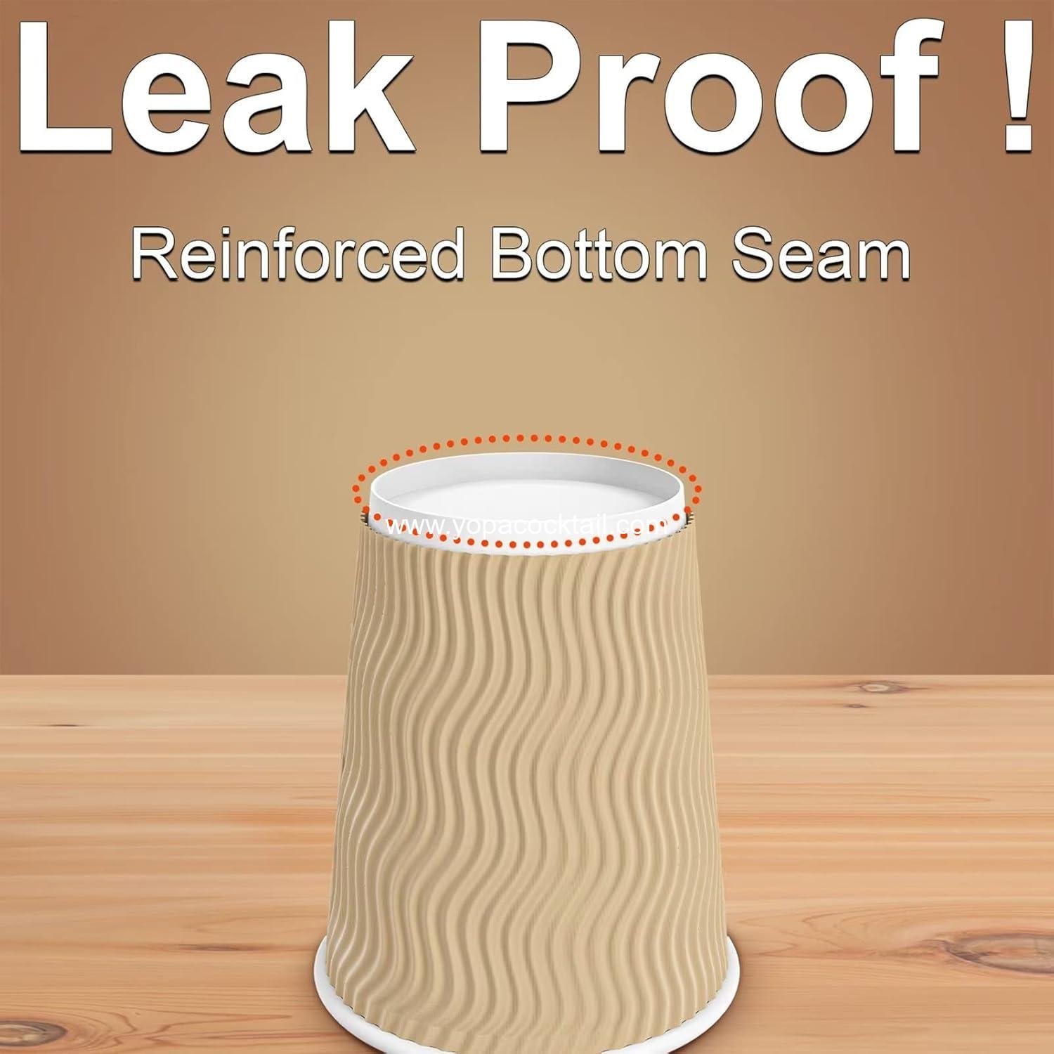 Wholesale 12 oz Disposable Insulated Ripple Wall Paper Cups, 100 pcs Hot Coffee Cups (Brown) - Supplier