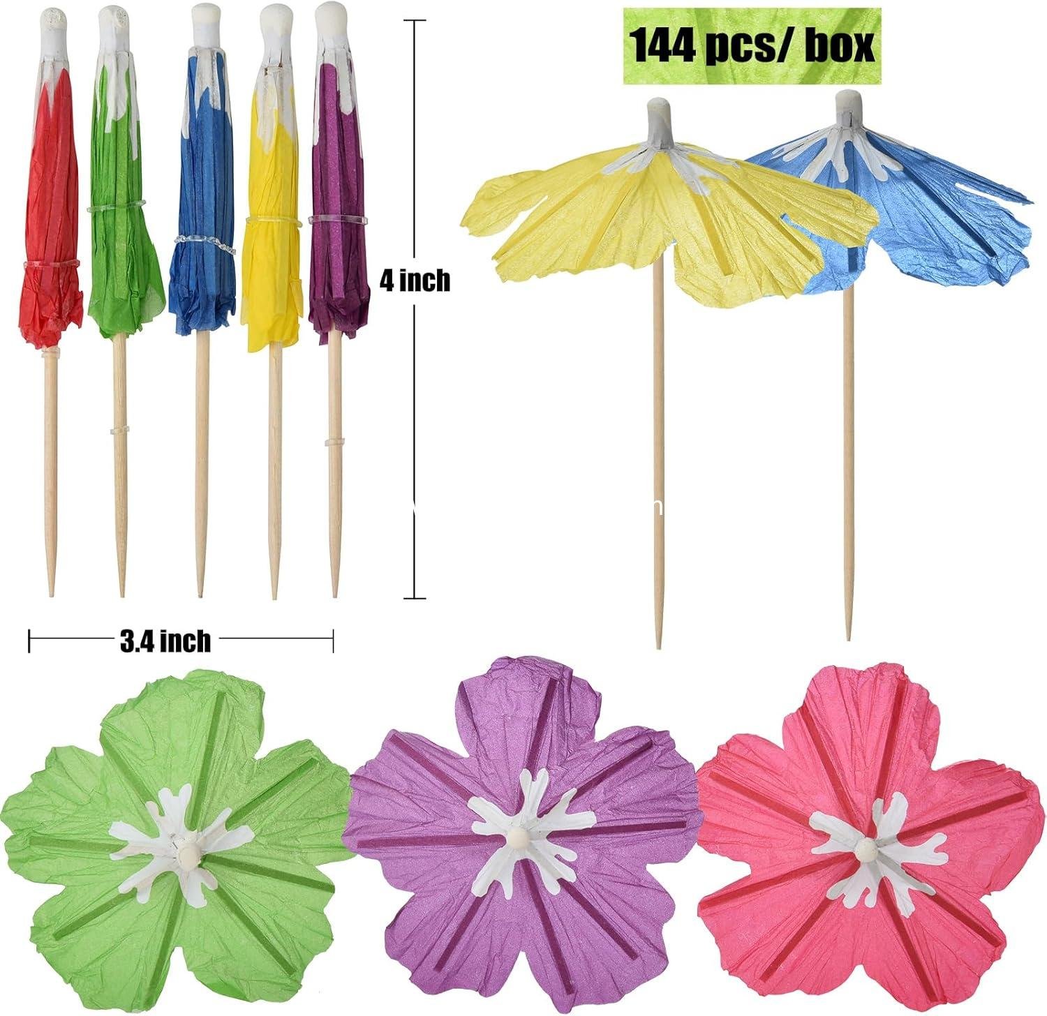 Wholesale 144 Pcs Drink Umbrella Cocktail Picks Tropical Party Parasol Toothpicks Cupcake Toppers for Summer and Tiki Decoration Supplier Wholesale 144 Pcs Drink Umbrella Cocktail Picks Tropical Party Parasol Toothpicks Cupcake Toppers for Summer and Tiki Decoration Supplier
