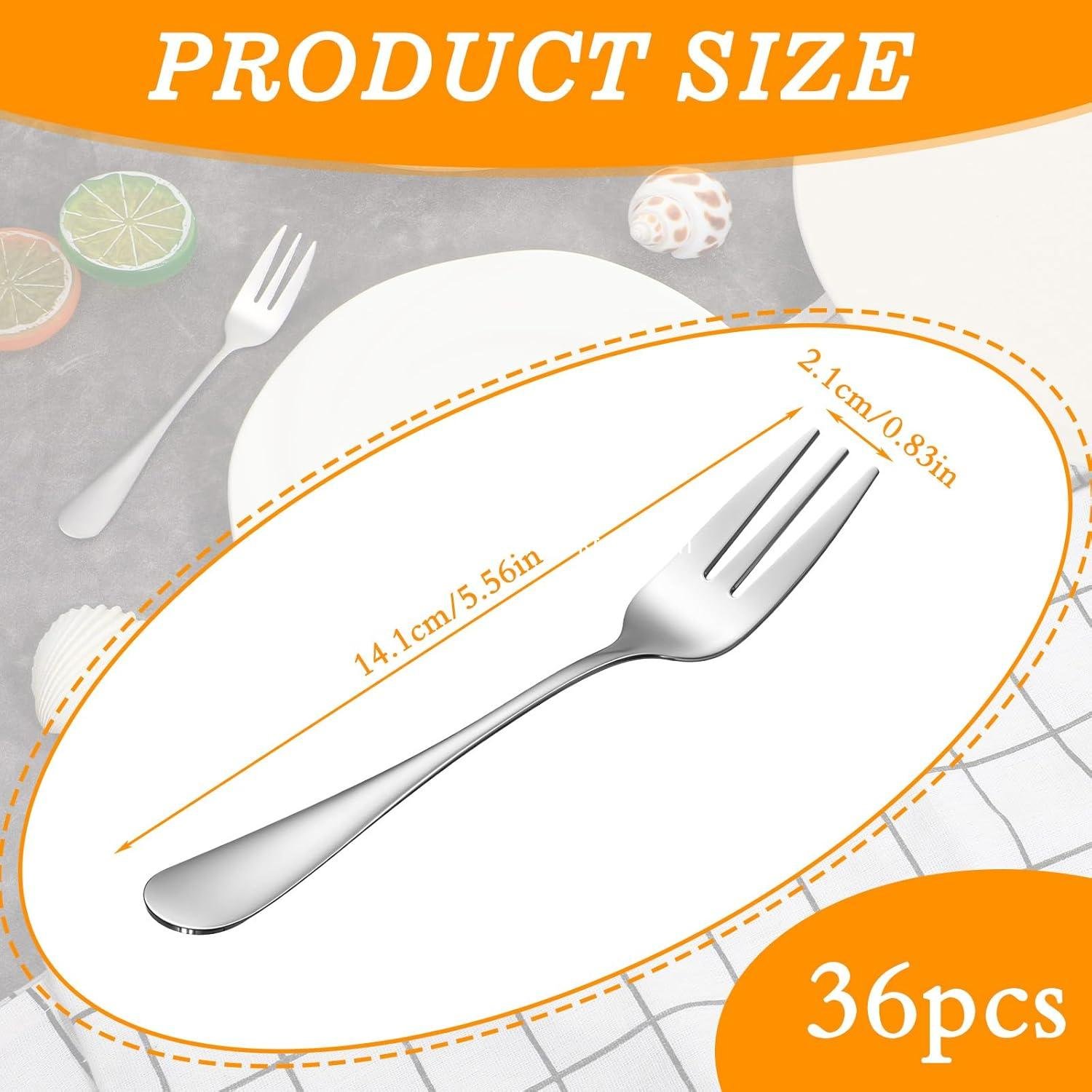 Wholesale 36 Pcs Oyster Forks - Portable 5.5 Inch Stainless Steel 3 Prong Forks for Seafood, Cocktail, Salad, and Dessert Tasting - Perfect for Crab and Escargot Parties - Supplier