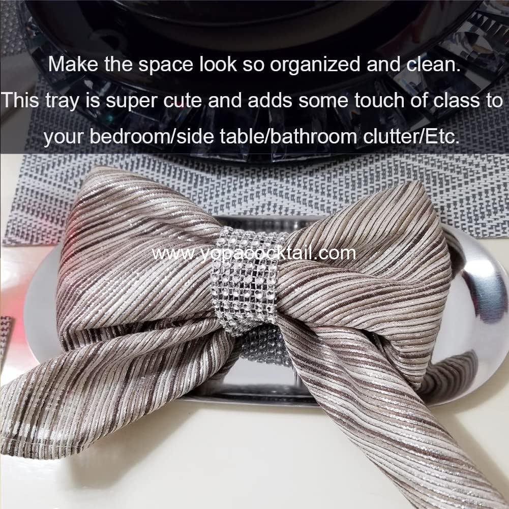 OEM Stainless Steel Decorative Tray Set of 2 - 7 Inch Oval Jewelry Dish and Cosmetics Organizer for Bathroom Clutter and Serving Platter, Small Storage Tray, Silver Supplier OEM Stainless Steel Decorative Tray Set of 2 - 7 Inch Oval Jewelry Dish and Cosmetics Organizer for Bathroom Clutter and Serving Platter, Small Storage Tray, Silver Supplier