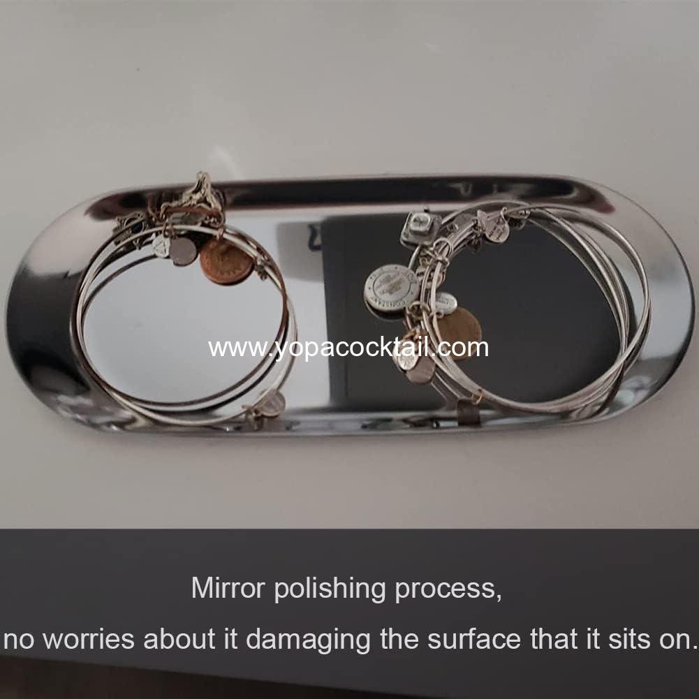OEM Stainless Steel Decorative Tray Set of 2 - 7 Inch Oval Jewelry Dish and Cosmetics Organizer for Bathroom Clutter and Serving Platter, Small Storage Tray, Silver Supplier OEM Stainless Steel Decorative Tray Set of 2 - 7 Inch Oval Jewelry Dish and Cosmetics Organizer for Bathroom Clutter and Serving Platter, Small Storage Tray, Silver Supplier