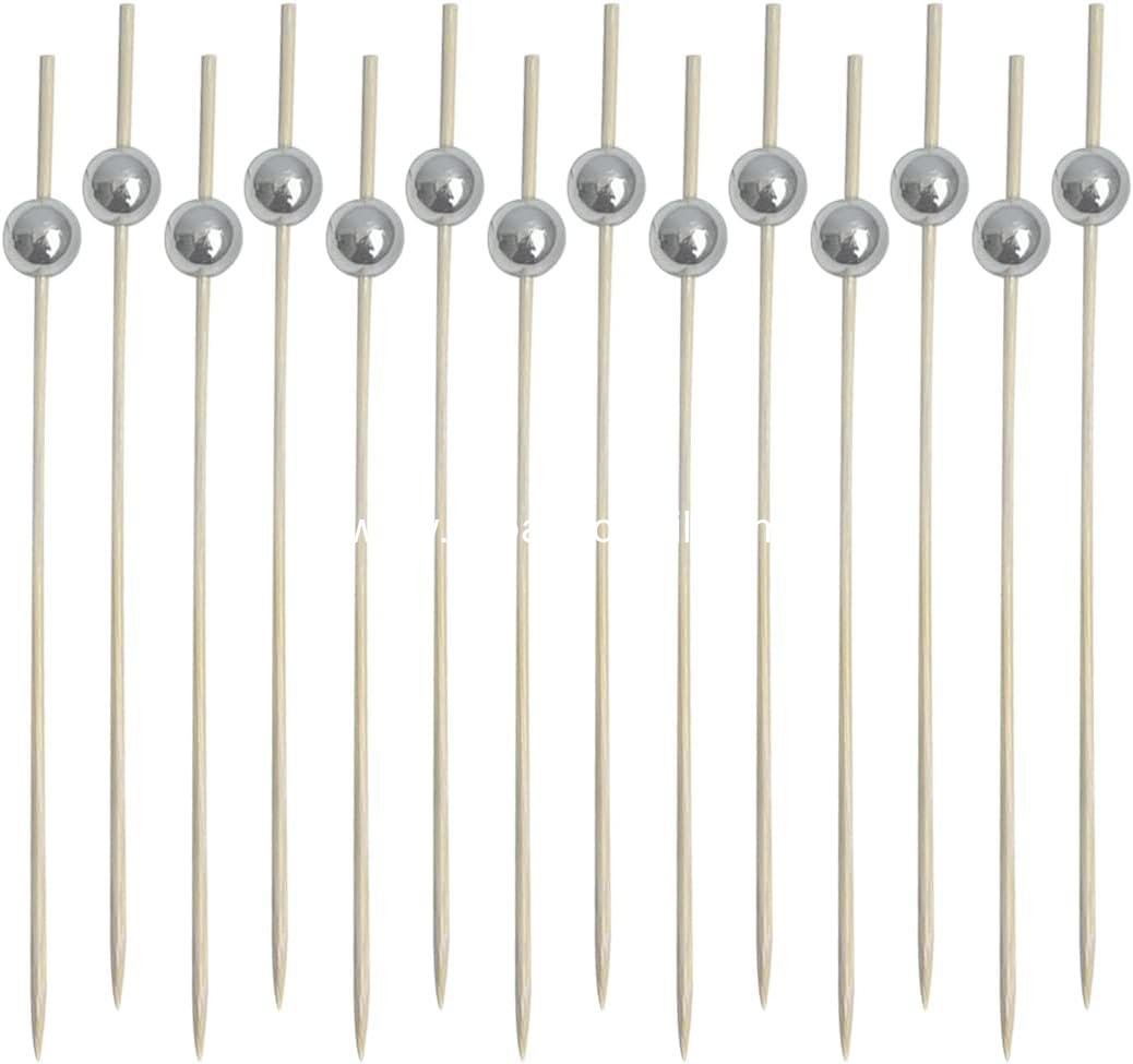 Wholesale 100PCS Fancy Cocktail Toothpicks Skewers for Olives and Appetizers at Weddings and Parties (Silver) - Supplier