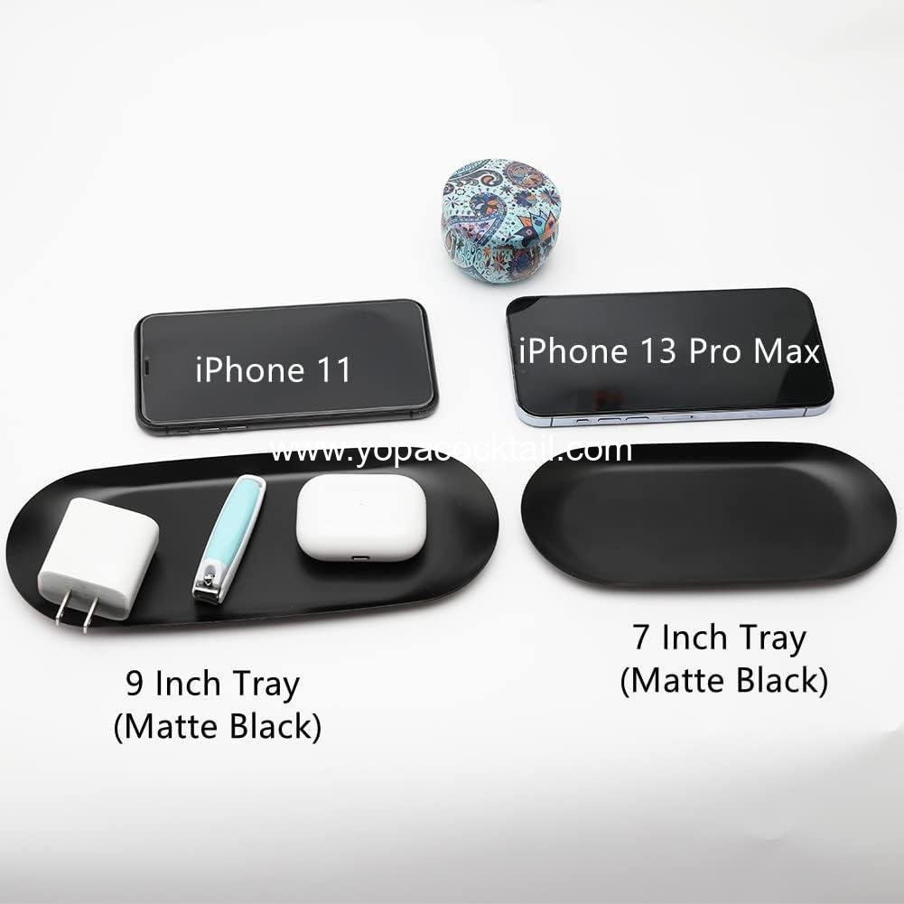 Wholesale Stainless Steel Decorative Tray Set of 2 - 7 Inch Oval Matte Black Jewelry Dish and Cosmetics Organizer for Bathroom Clutter Storage Platter - Supplier Wholesale Stainless Steel Decorative Tray Set of 2 - 7 Inch Oval Matte Black Jewelry Dish and Cosmetics Organizer for Bathroom Clutter Storage Platter - Supplier