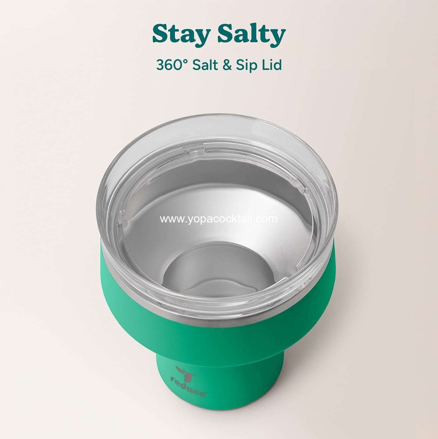 Wholesale Insulated 16 oz Cocktail Tumbler with Lid - Keeps Drinks Cold for 10 Hours - 360 Sippable Martini Glass Alternative - Shatterproof, Ideal for Parties - Palm Leaf Supplier