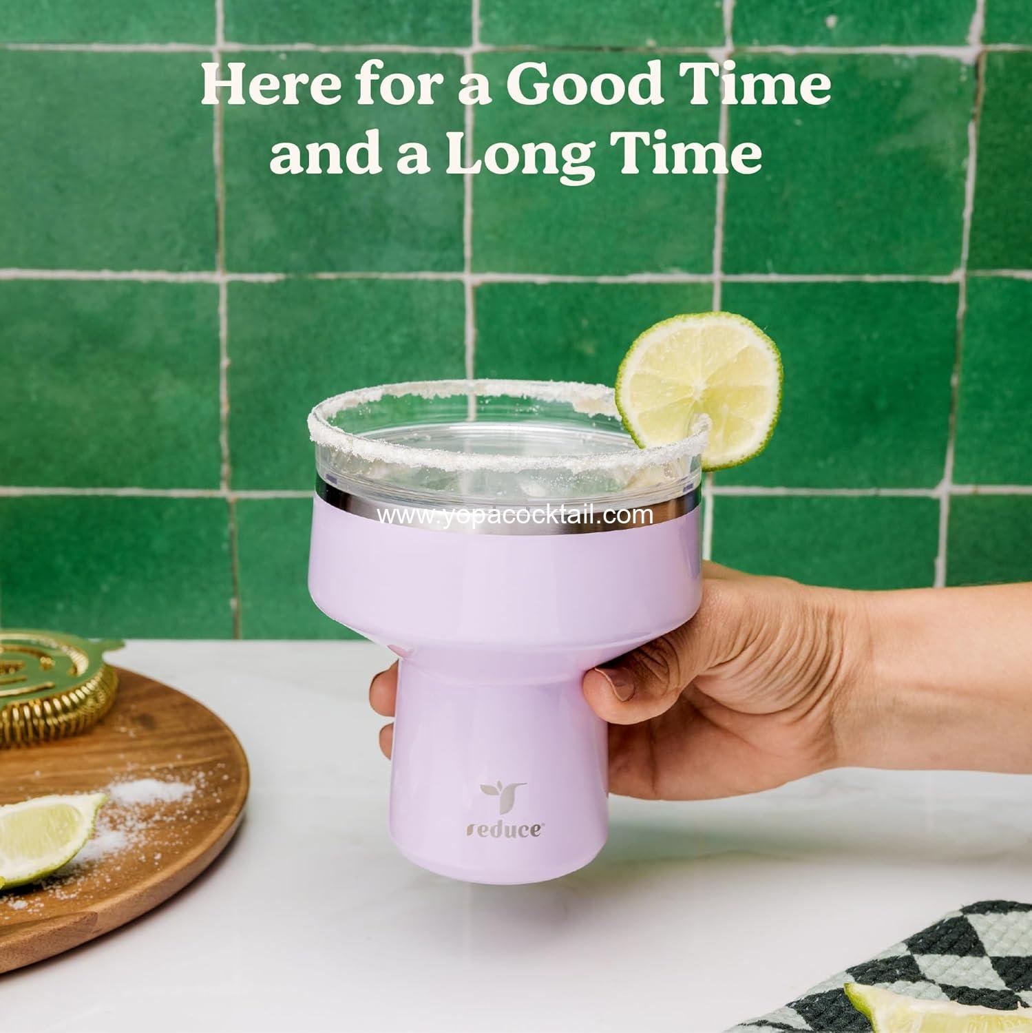 Wholesale Insulated 16 oz Cocktail Tumbler with Lid - Keeps Drinks Cold for 10 Hours - 360 Sippable Martini Glass Alternative - Shatterproof, Ideal for Parties - Palm Leaf Supplier