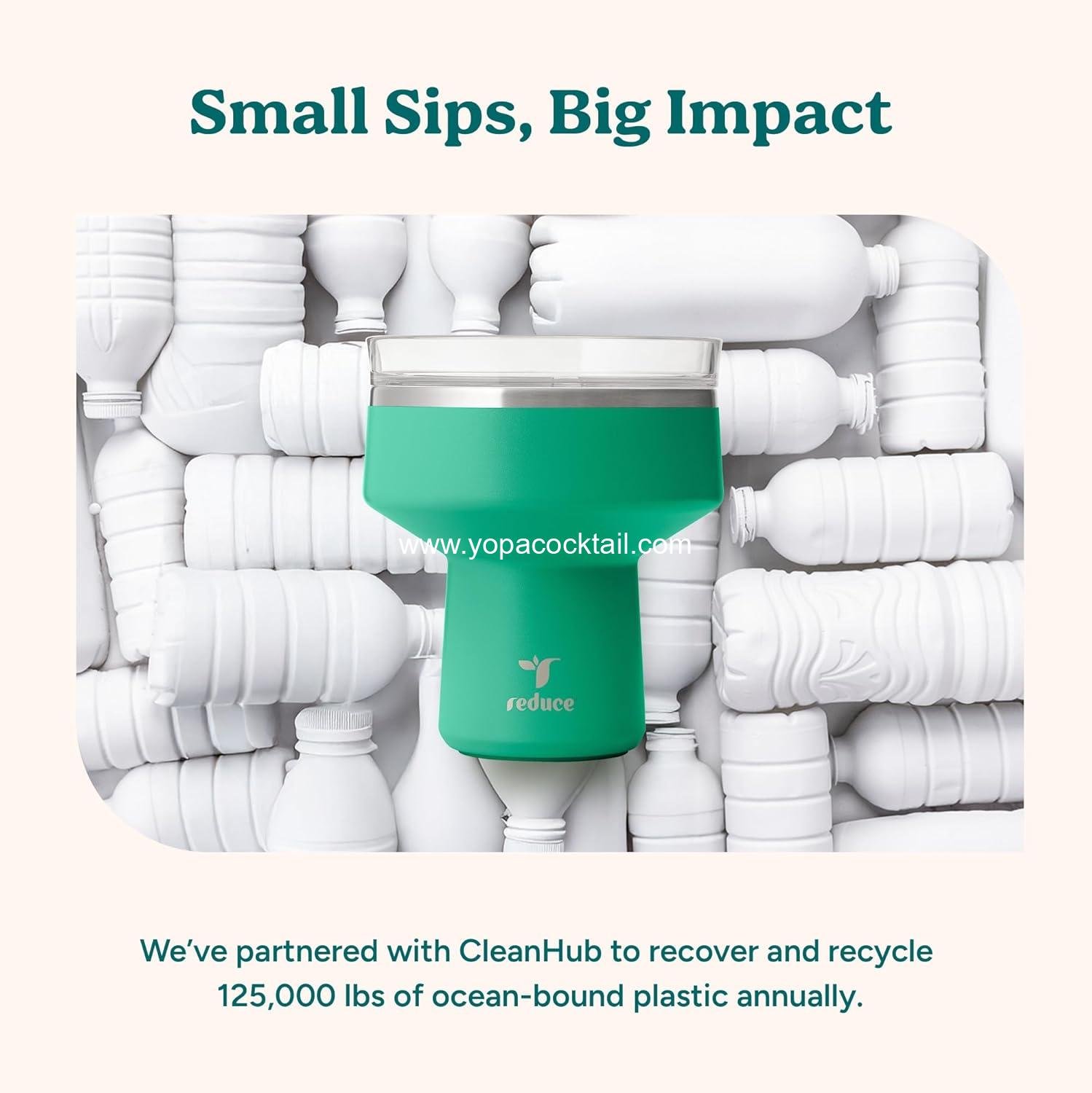 Wholesale Insulated 16 oz Cocktail Tumbler with Lid - Keeps Drinks Cold for 10 Hours - 360 Sippable Martini Glass Alternative - Shatterproof, Ideal for Parties - Palm Leaf Supplier