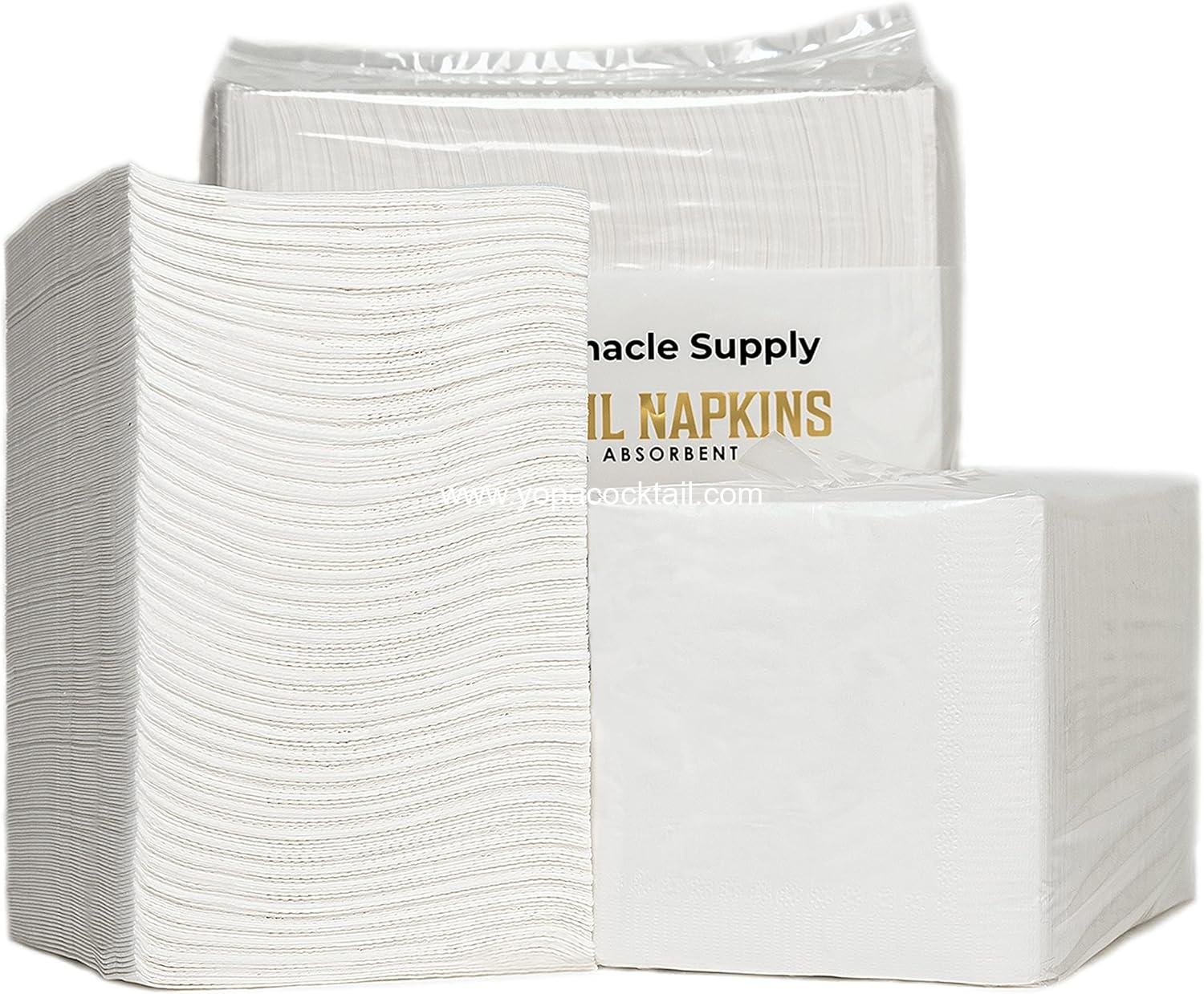 Wholesale 1100 Pack Cocktail Napkins - Quality 3-Ply White Beverage Napkins - Perfect Size Dessert Napkins - Bulk Party Napkins - Elegant Disposable Wedding Napkins - Supplier
