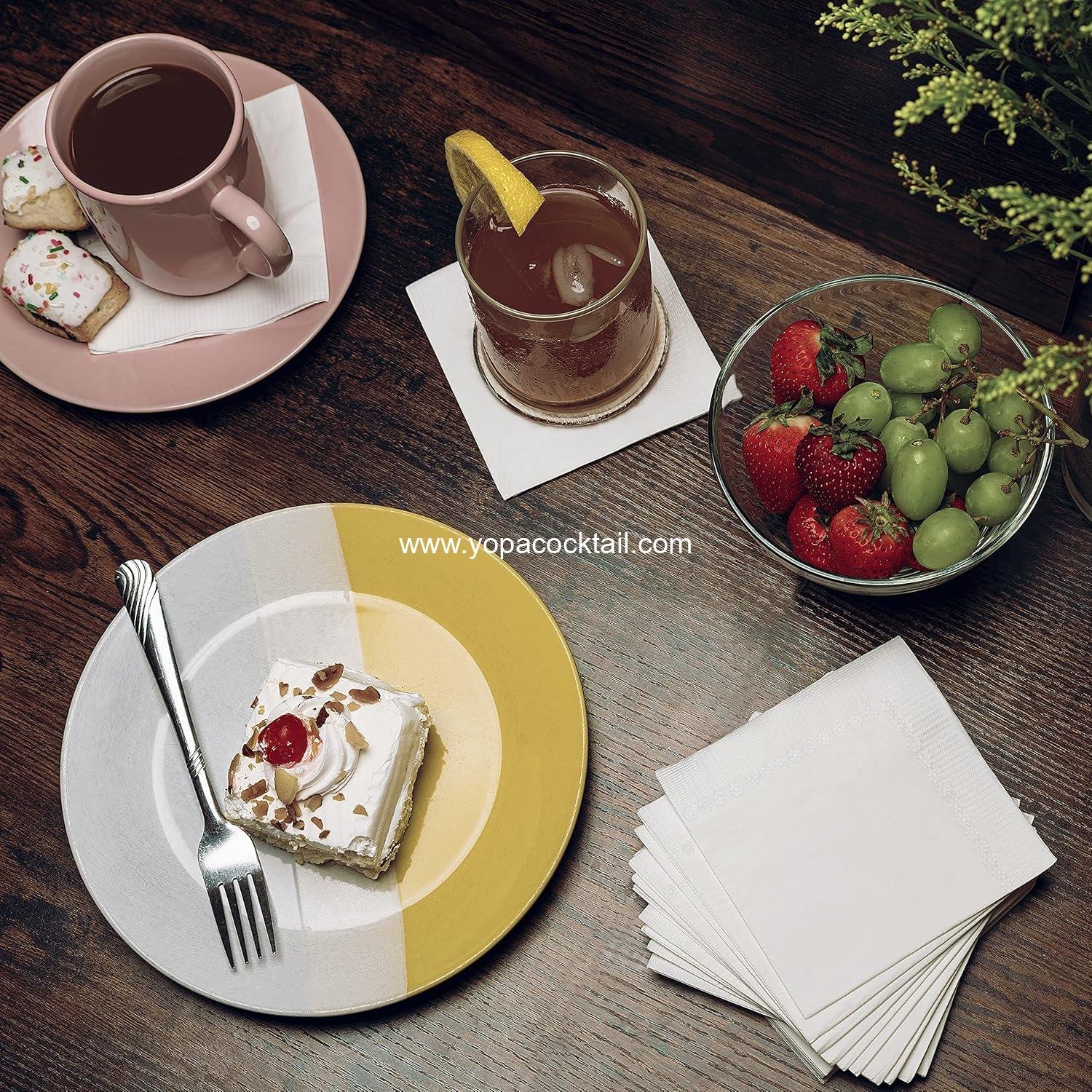 Wholesale 1100 Pack Cocktail Napkins - Quality 3-Ply White Beverage Napkins - Perfect Size Dessert Napkins - Bulk Party Napkins - Elegant Disposable Wedding Napkins - Supplier